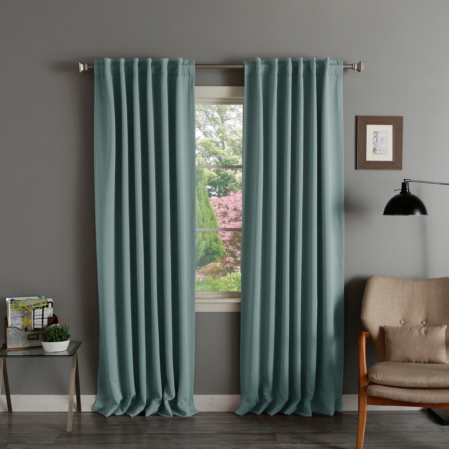 Solid Insulated Thermal Blackout Curtain Panel Pair