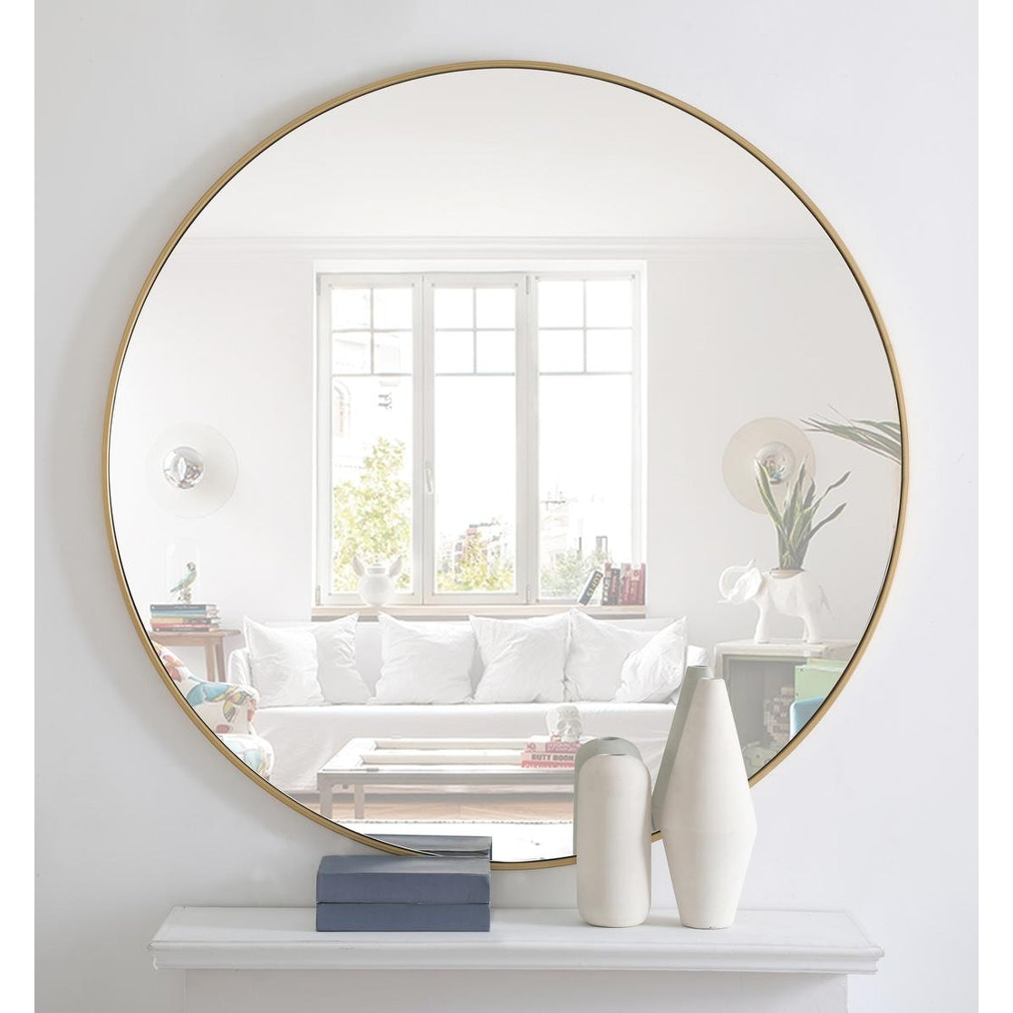 Carson Carrington Labbemala Metal Frame Round Mirror