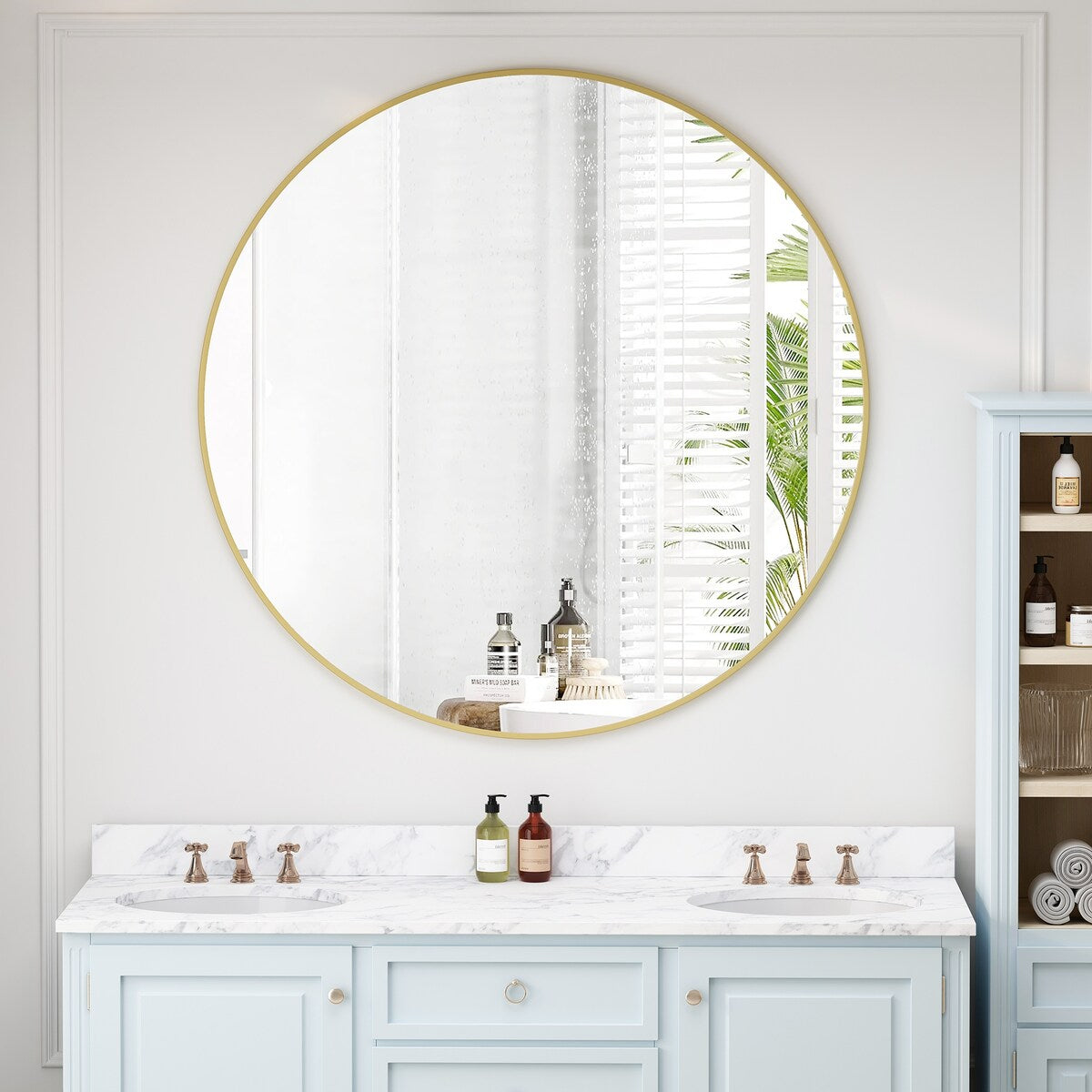 28/36/39/42/48 inch Round Framed Wall Bathroom Vanity Mirror