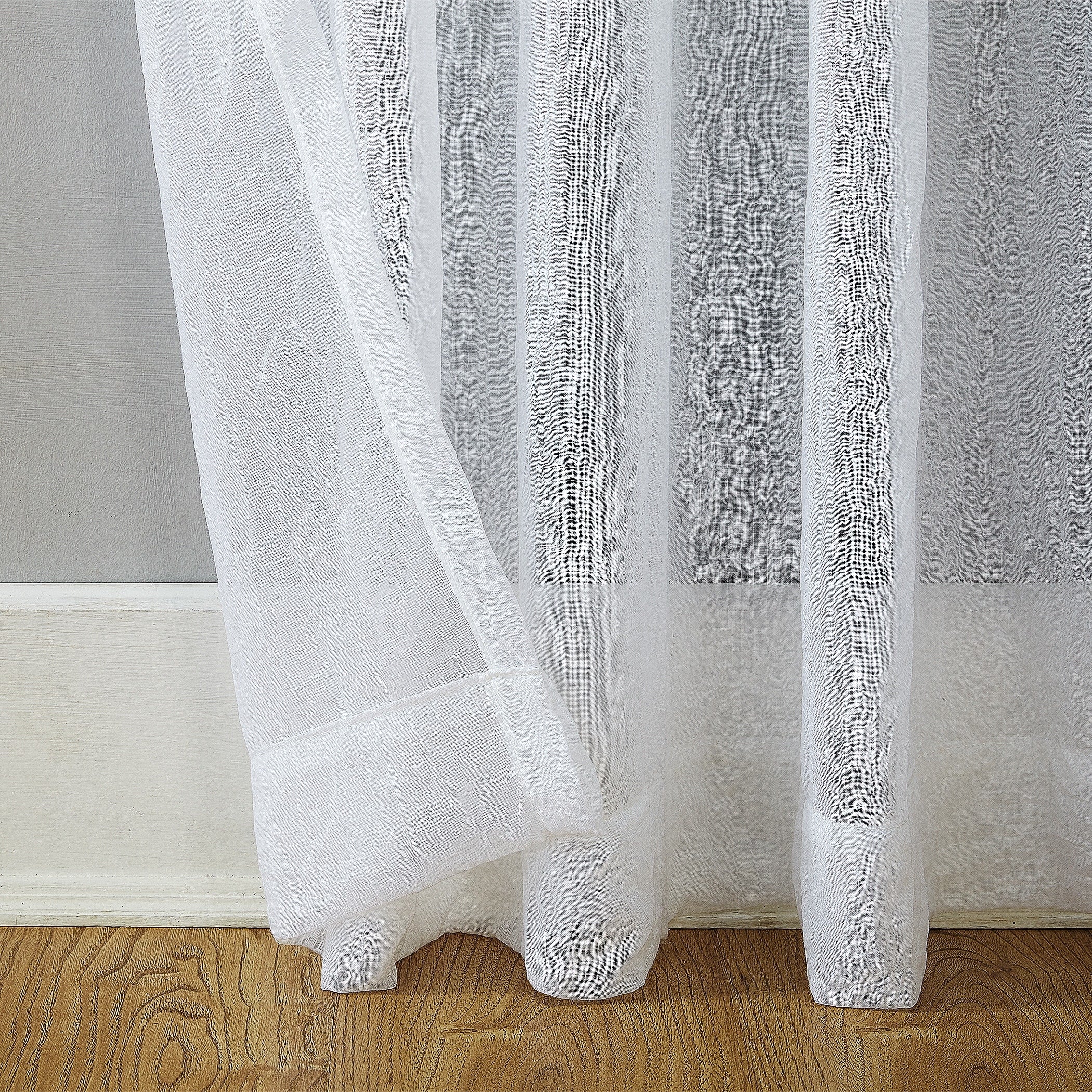 No. 918 Ladonna Crushed Texture Semi-Sheer Rod Pocket Curtain Panel, Single Panel