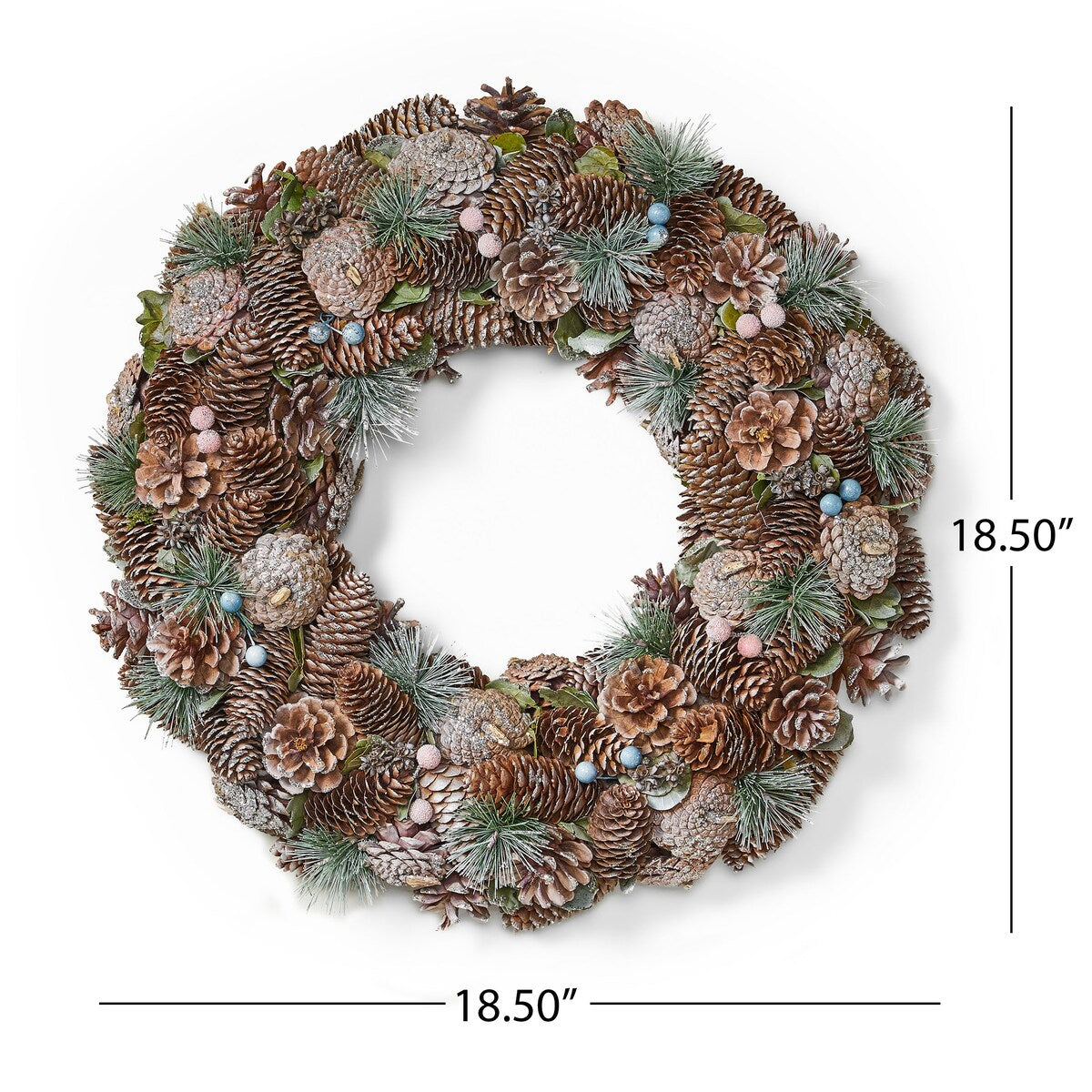 Modern 18.5 Pine Cone Christmas Wreath - Natural