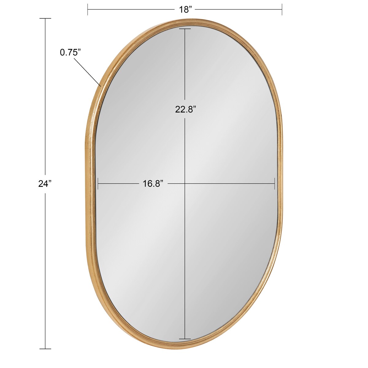 Kate and Laurel Caskill Capsule Framed Wall Mirror