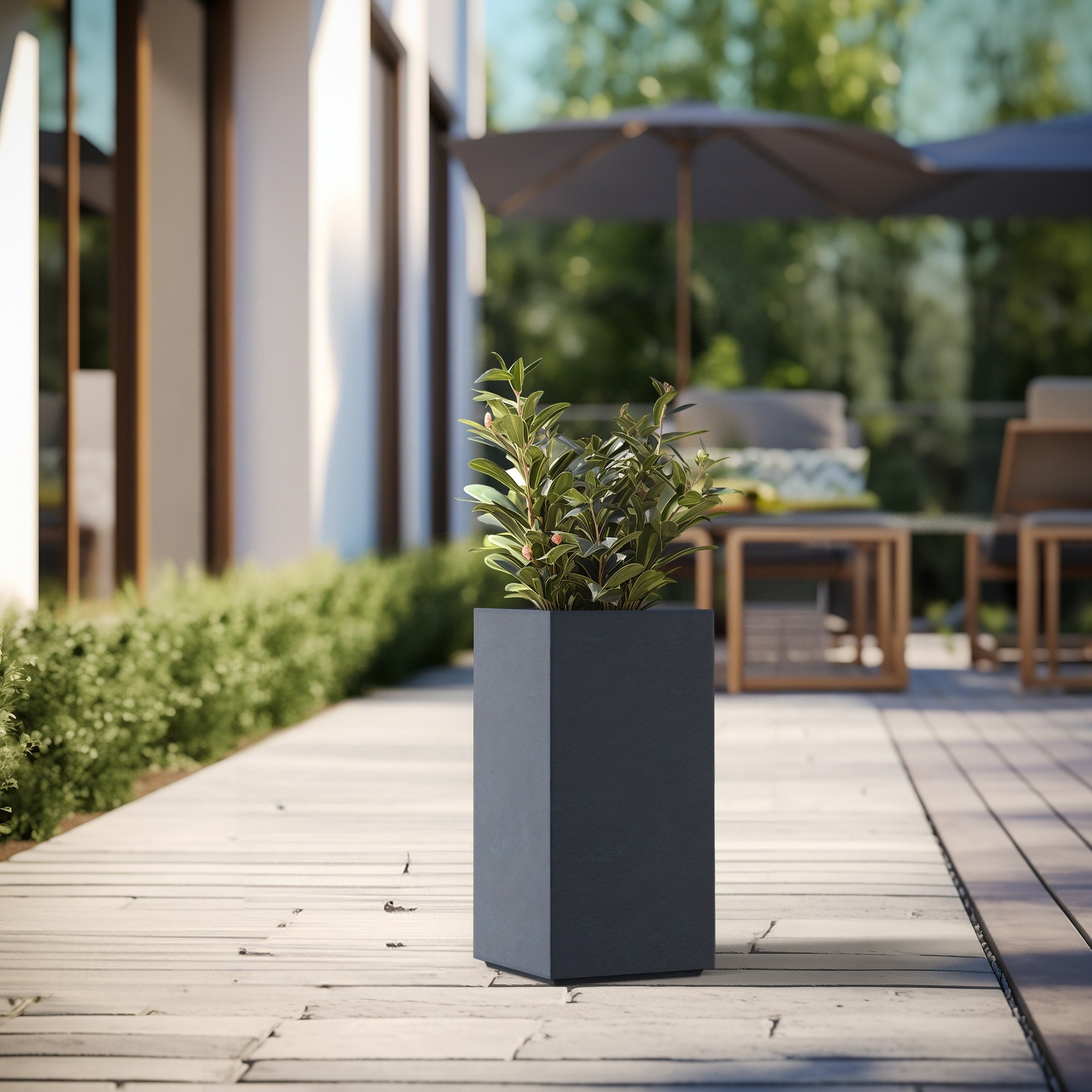 Tall Concrete Rectangle Plant Boxes / Large Indoor and Outdoor Flower Planters