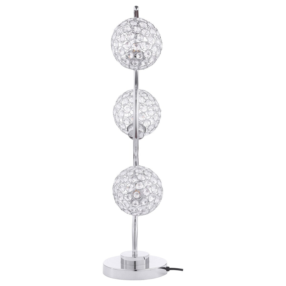 Amberley 33-Inch 3-Light Curvy Metal Table Lamp Silver