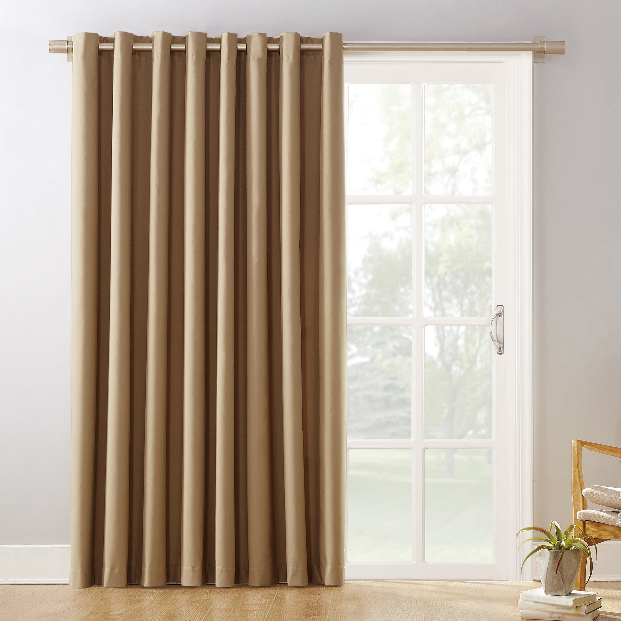 Sun Zero Hayden Patio Extra-Wide Blackout Grommet Sliding Patio Door Curtain Panel, Single Panel