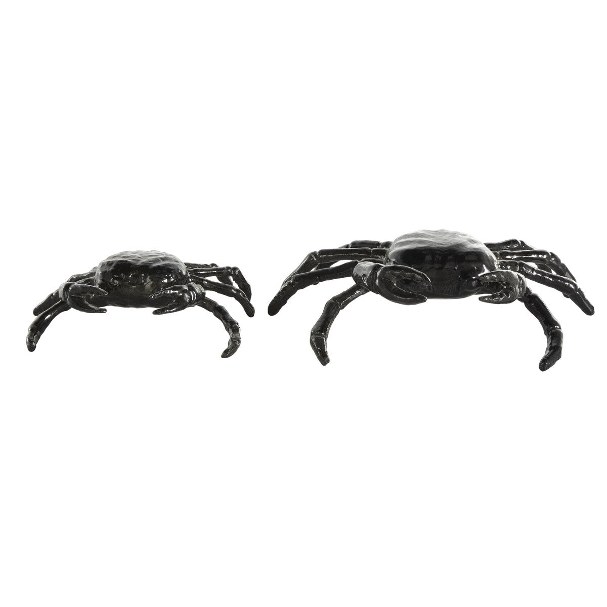 Aluminum Metal Crab Decorative Sculpture - Set of 2 Black - Roche River Decor