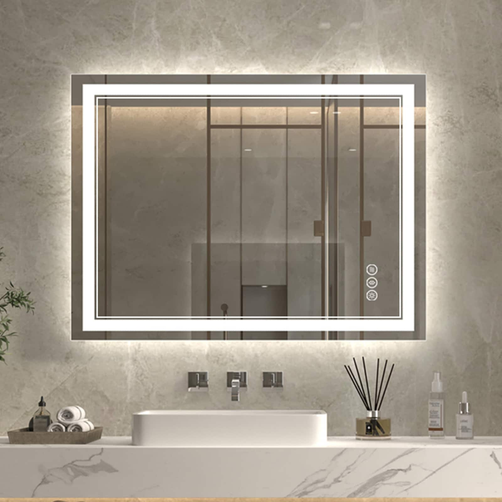 ExBrite Anti-Fog LED Bathroom Mirror with Endless Dimming