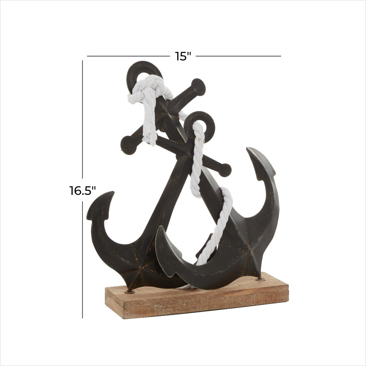 Metal Anchor Decorative Sculpture - Black - Roche River Decor