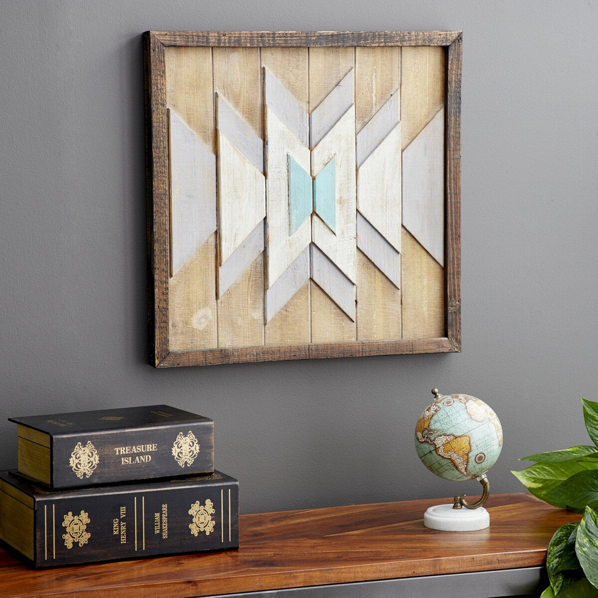 Wood Geometric Handmade Southwestern Home Wall Decor - Brown - Roche River Decor