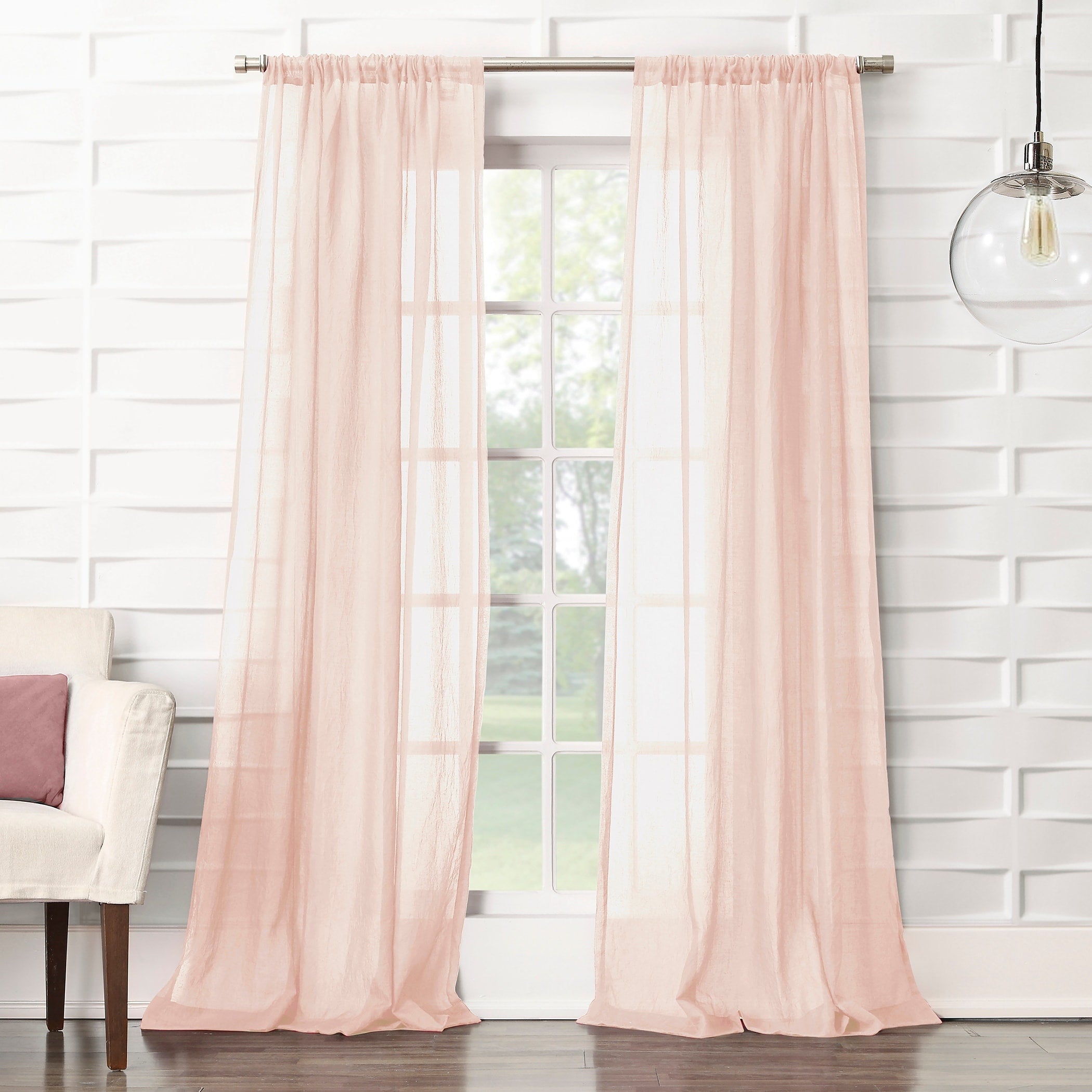 No. 918 Ladonna Crushed Texture Semi-Sheer Rod Pocket Curtain Panel, Single Panel