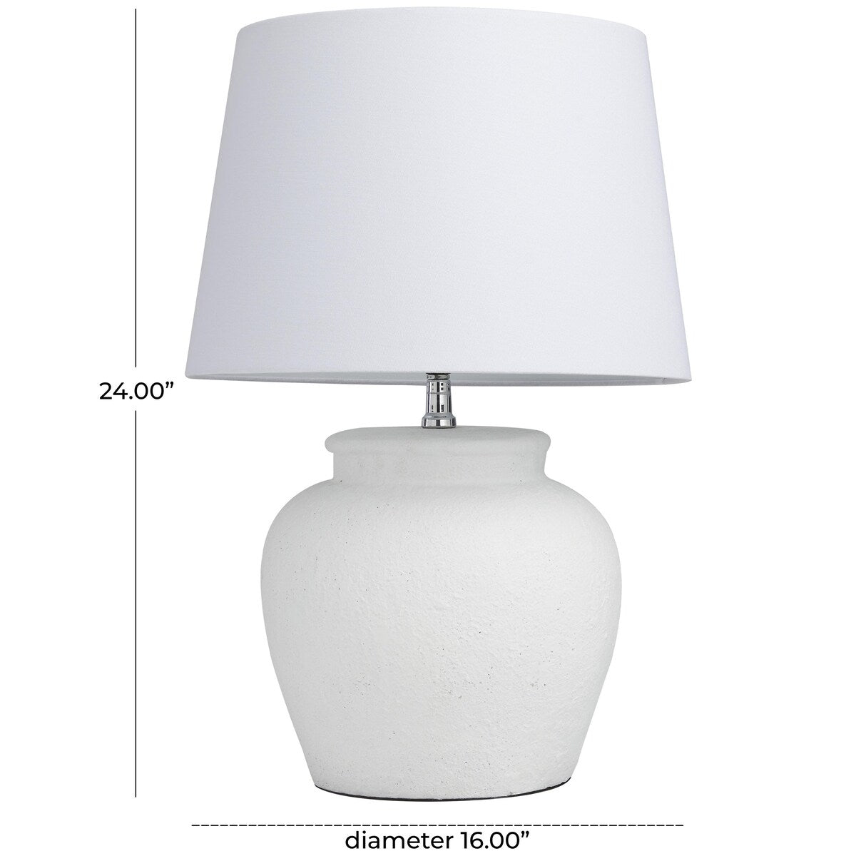 Cement Stone Pot Inspired Room Table Lamp with Textured Exterior - White - Roche River Decor