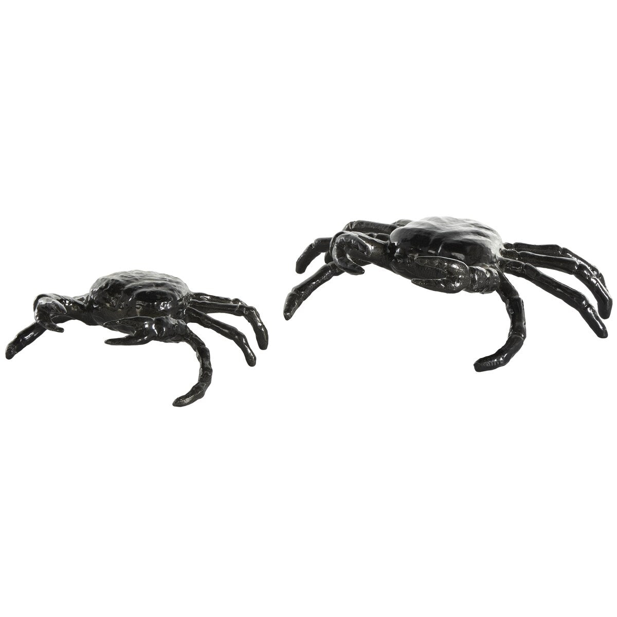 Aluminum Metal Crab Decorative Sculpture - Set of 2 Black - Roche River Decor