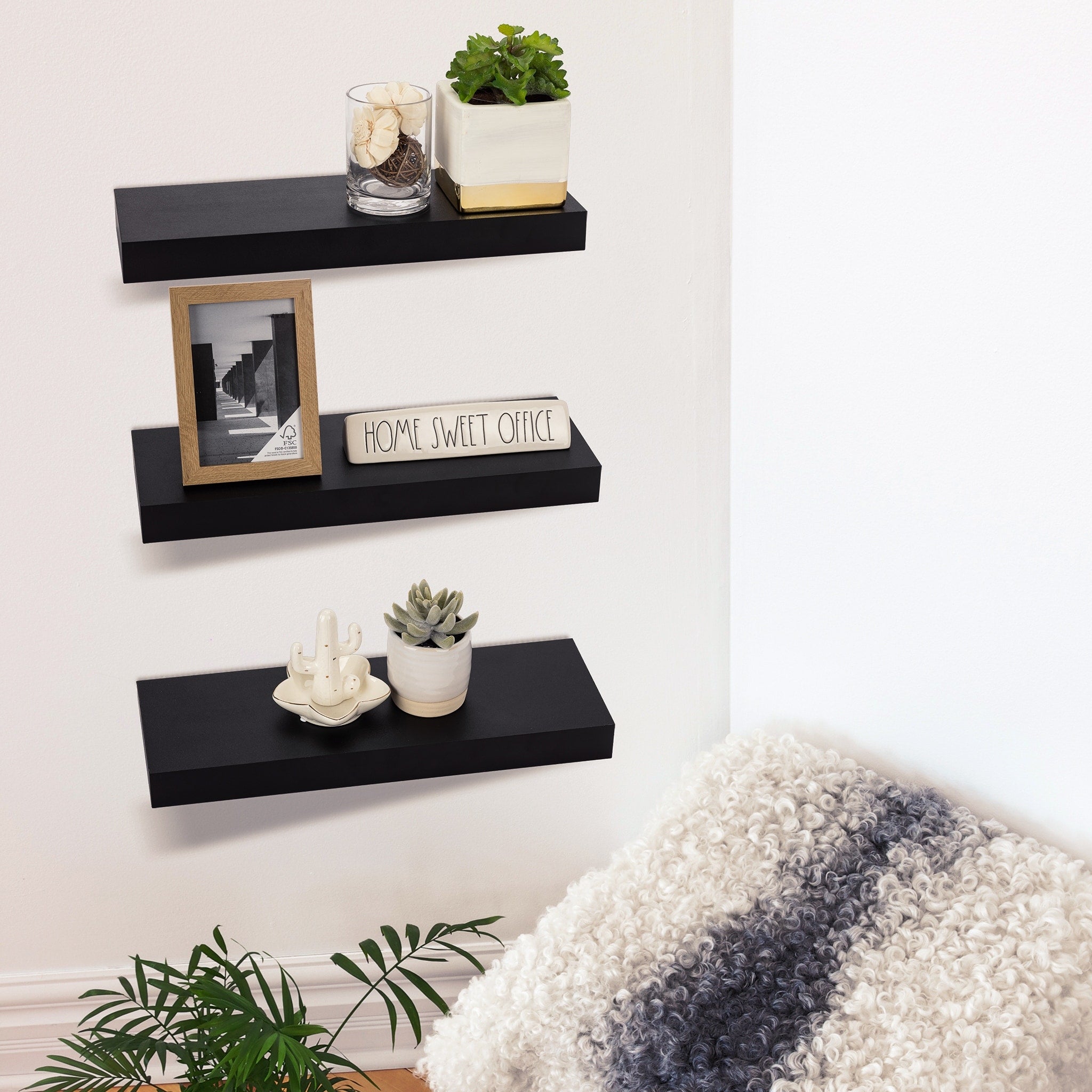 Floating Shelves, Farmhouse Hanging Wall Shelf Decor - 16 Inches, 3 Pk