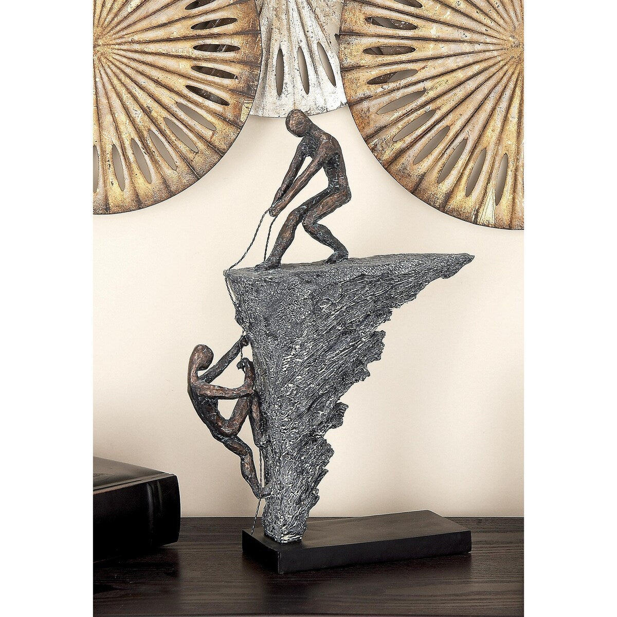 Polystone People Climbing Decorative Sculpture - Gray - Roche River Decor