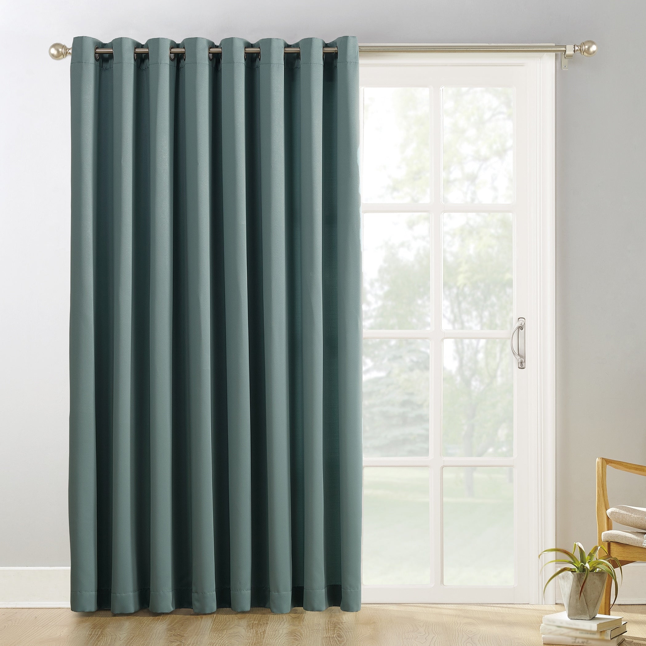 Sun Zero Hayden Patio Extra-Wide Blackout Grommet Sliding Patio Door Curtain Panel, Single Panel