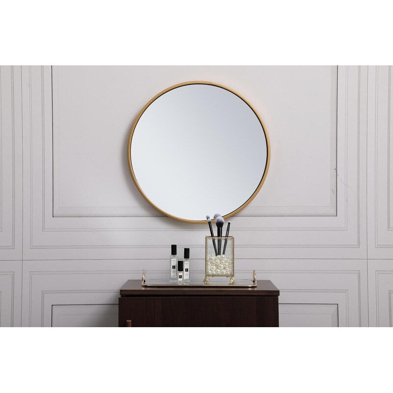 Carson Carrington Labbemala Metal Frame Round Mirror