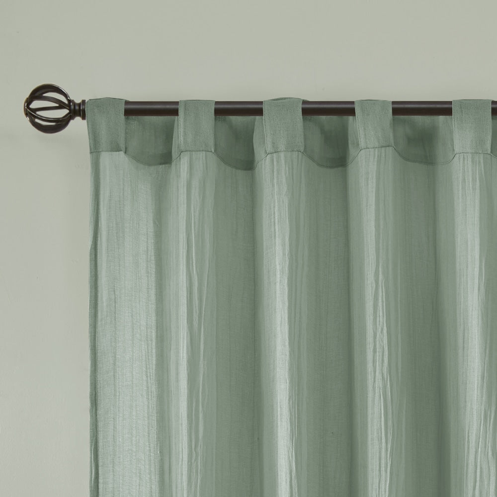 Madison Park Kaylee Solid Crushed Sheer Window Curtain Pair