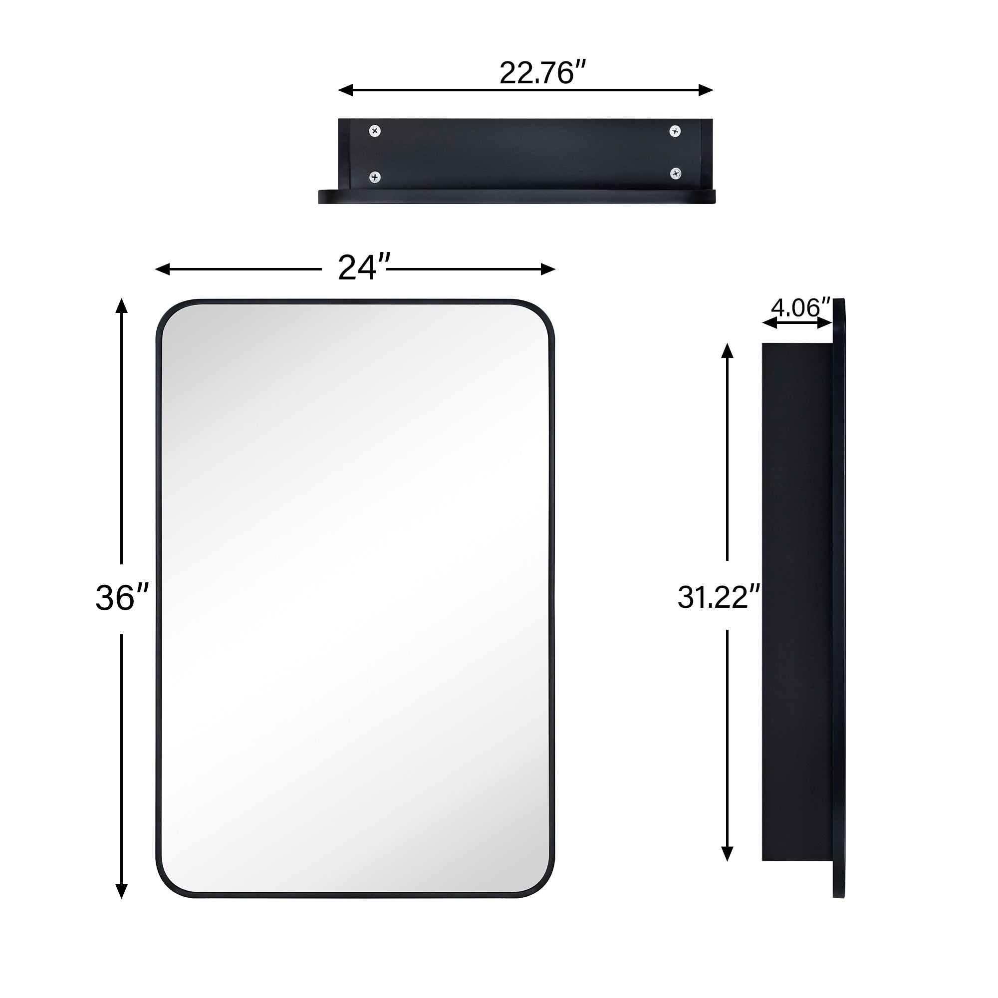 TEHOME Garnes Recessed or Surface Mount Framed Medicine Cabinet with Adjustable Shelves