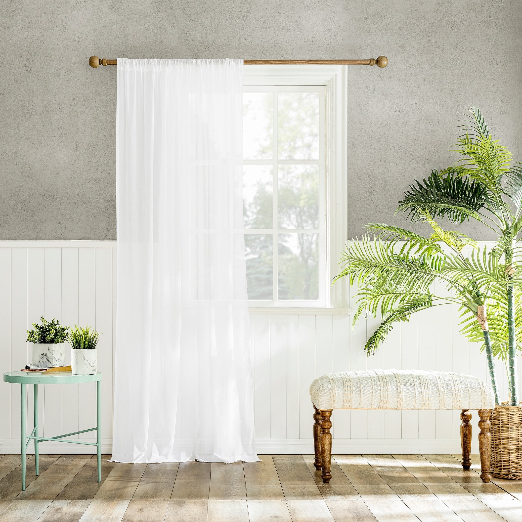 Archaeo Cotton Sheer Curtain, Single Panel