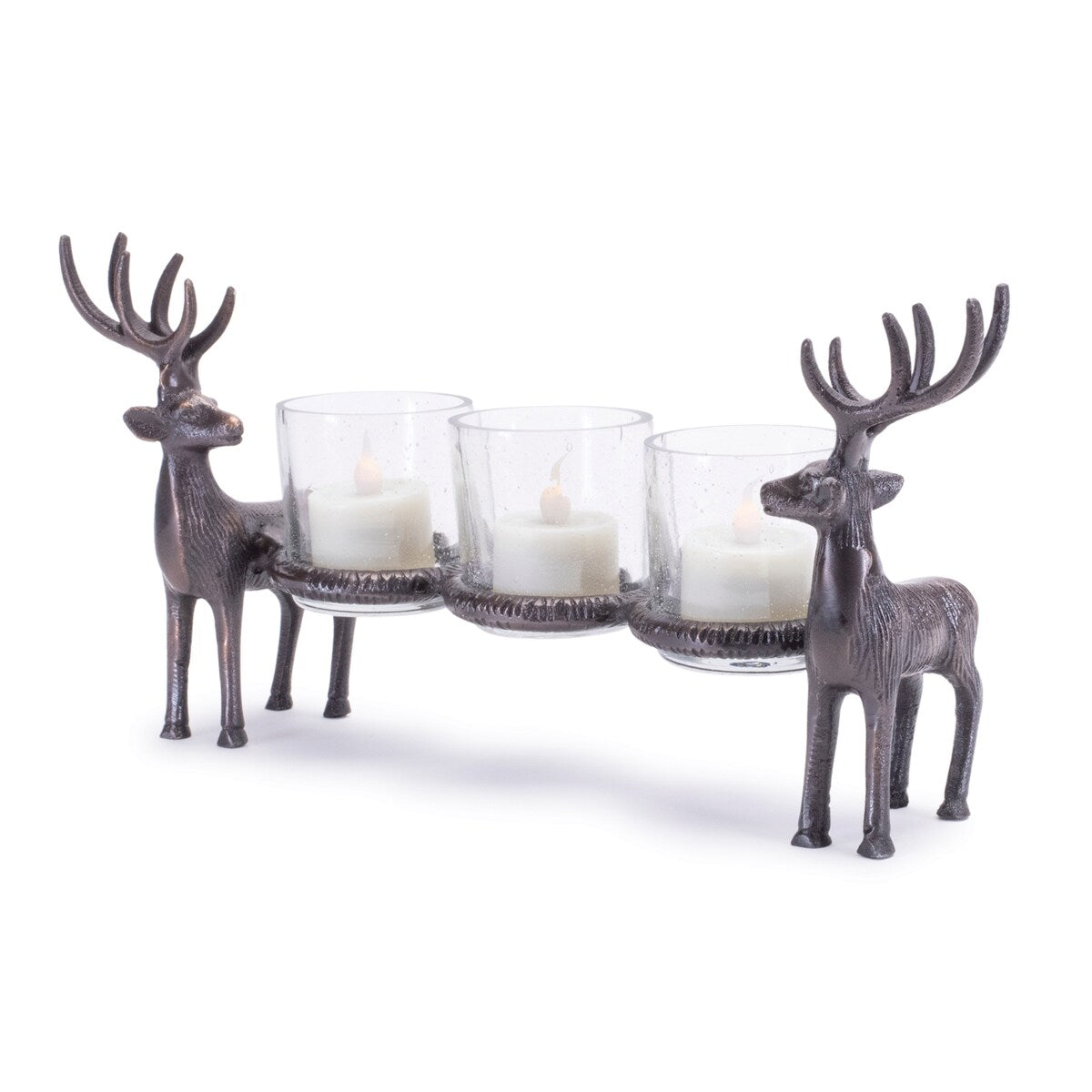 Bronze Metal Deer Votive Holder 12L