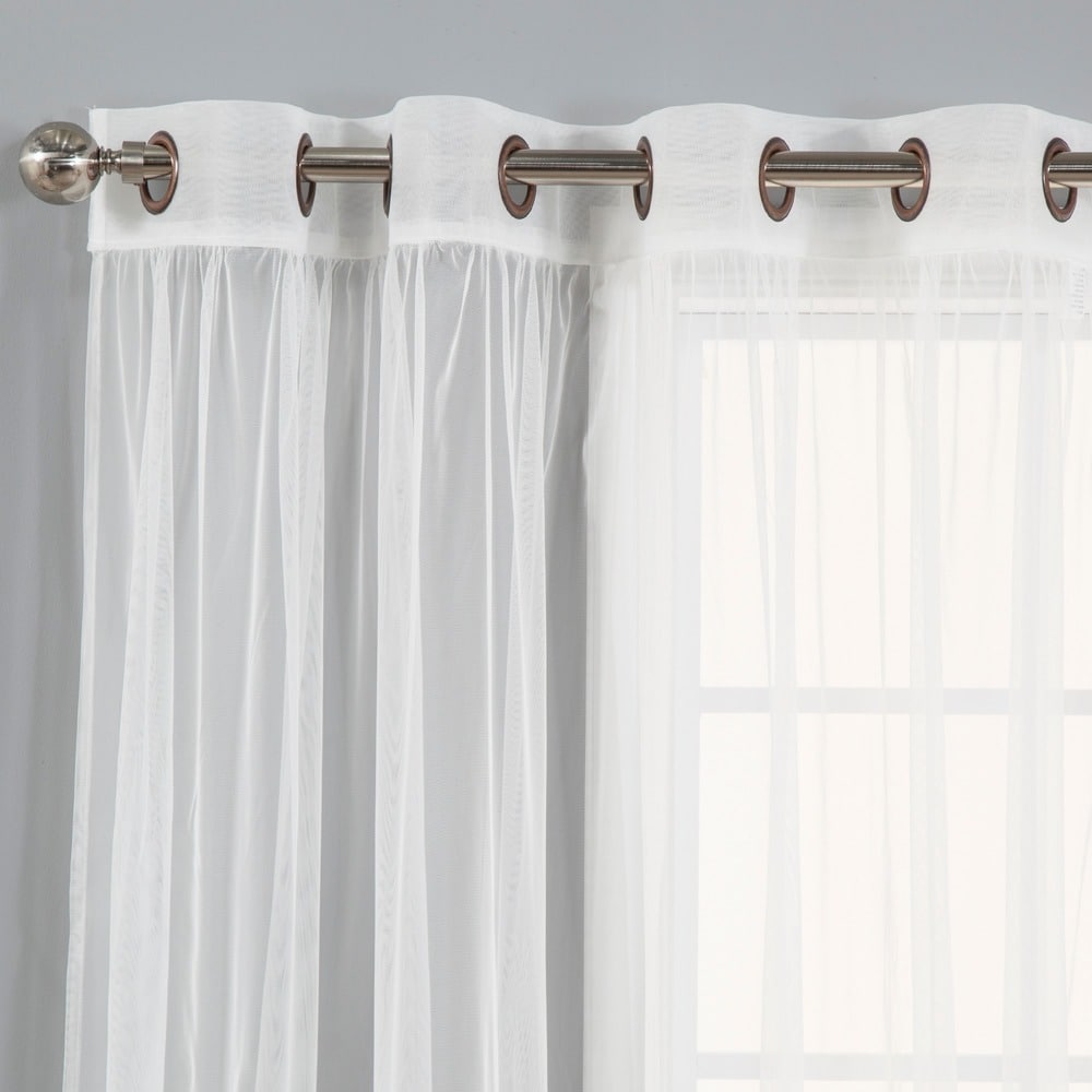 Aurora Home Mix-n-Match Blackout Tulle Lace 4-pc. Curtain Set