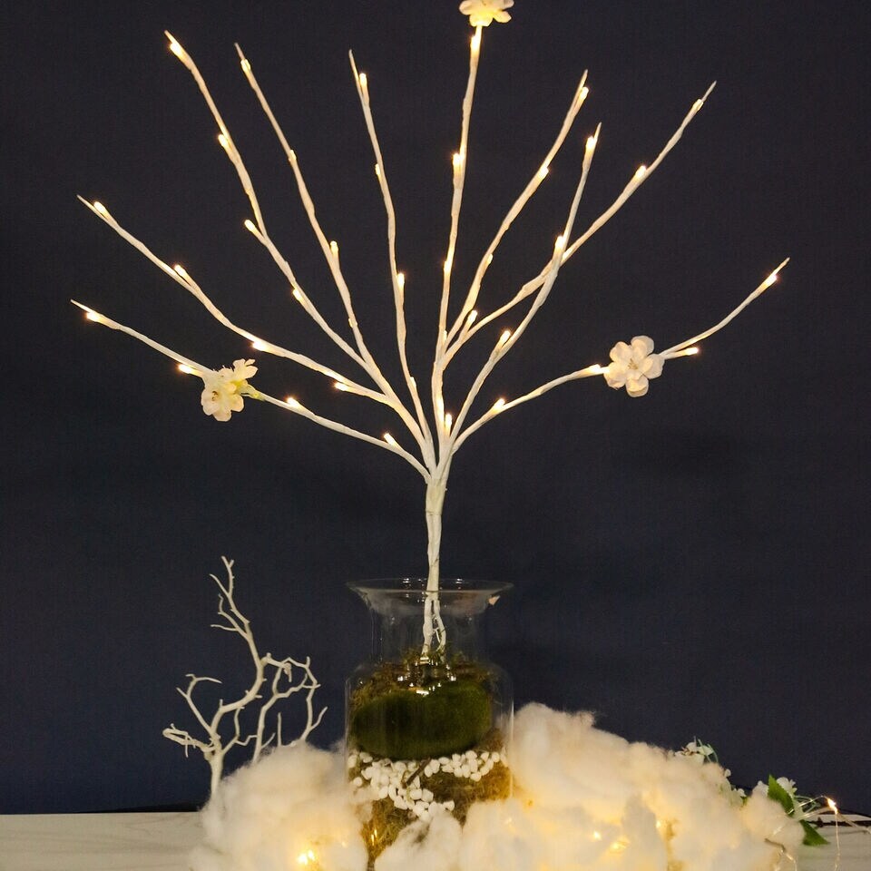 6 Pcs White 31 Inch LED Branch Lights for Centerpieces