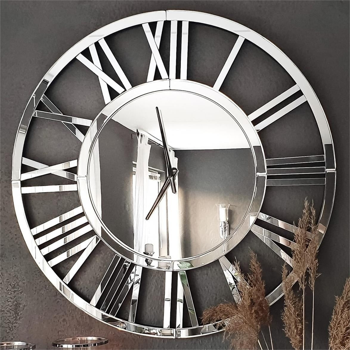 Round Wall Clock- Modern Clocks Mirrored Wall Decor