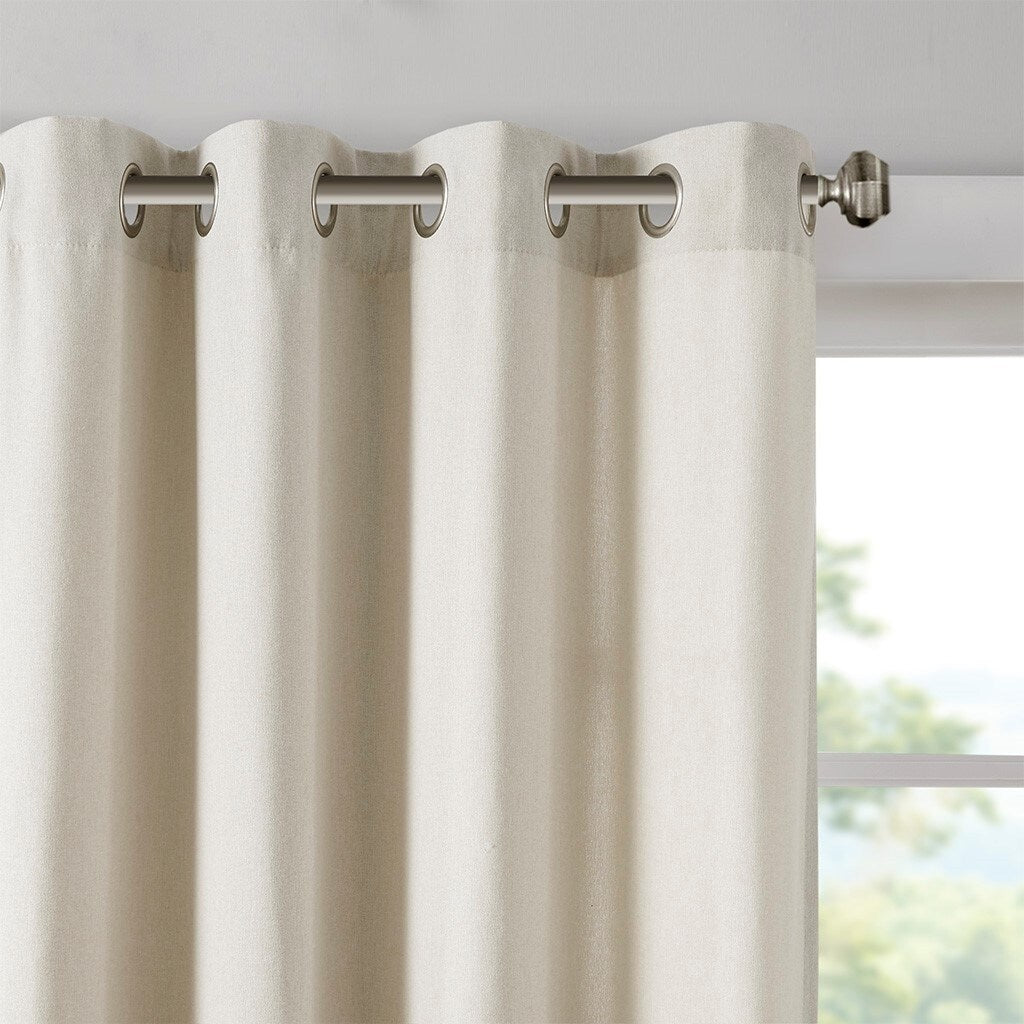 Solid Piece Dyed Grommet Top Curtain Panel