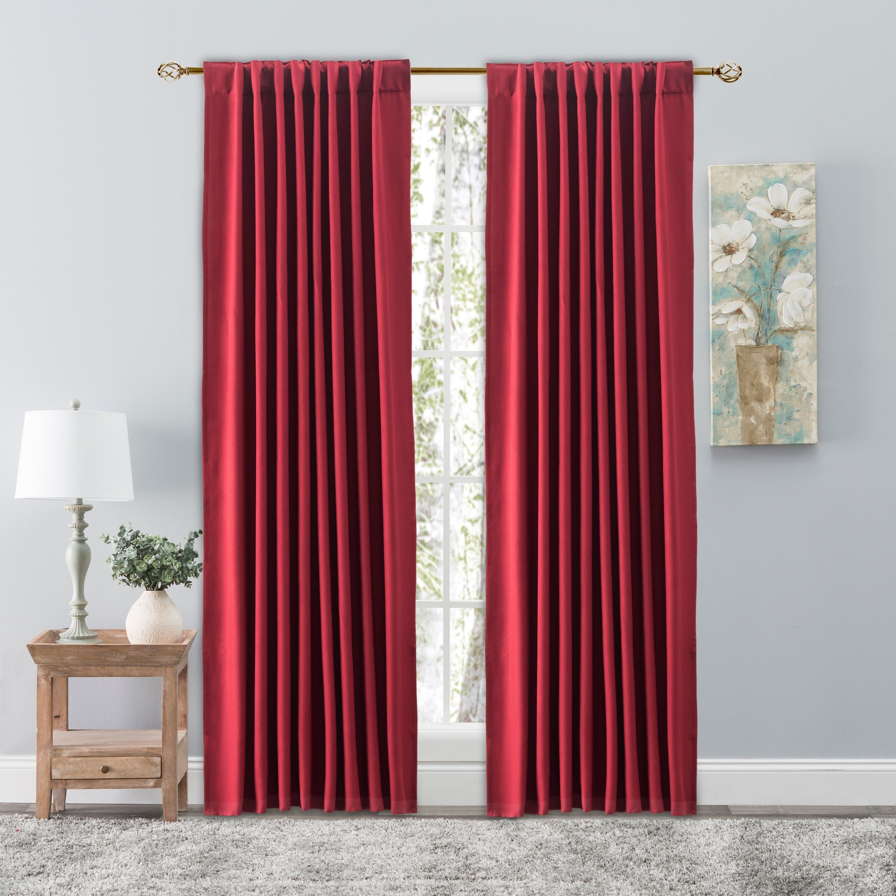 Glasgow Elegant Rod Pocket Curtain Panel with Back Tabs