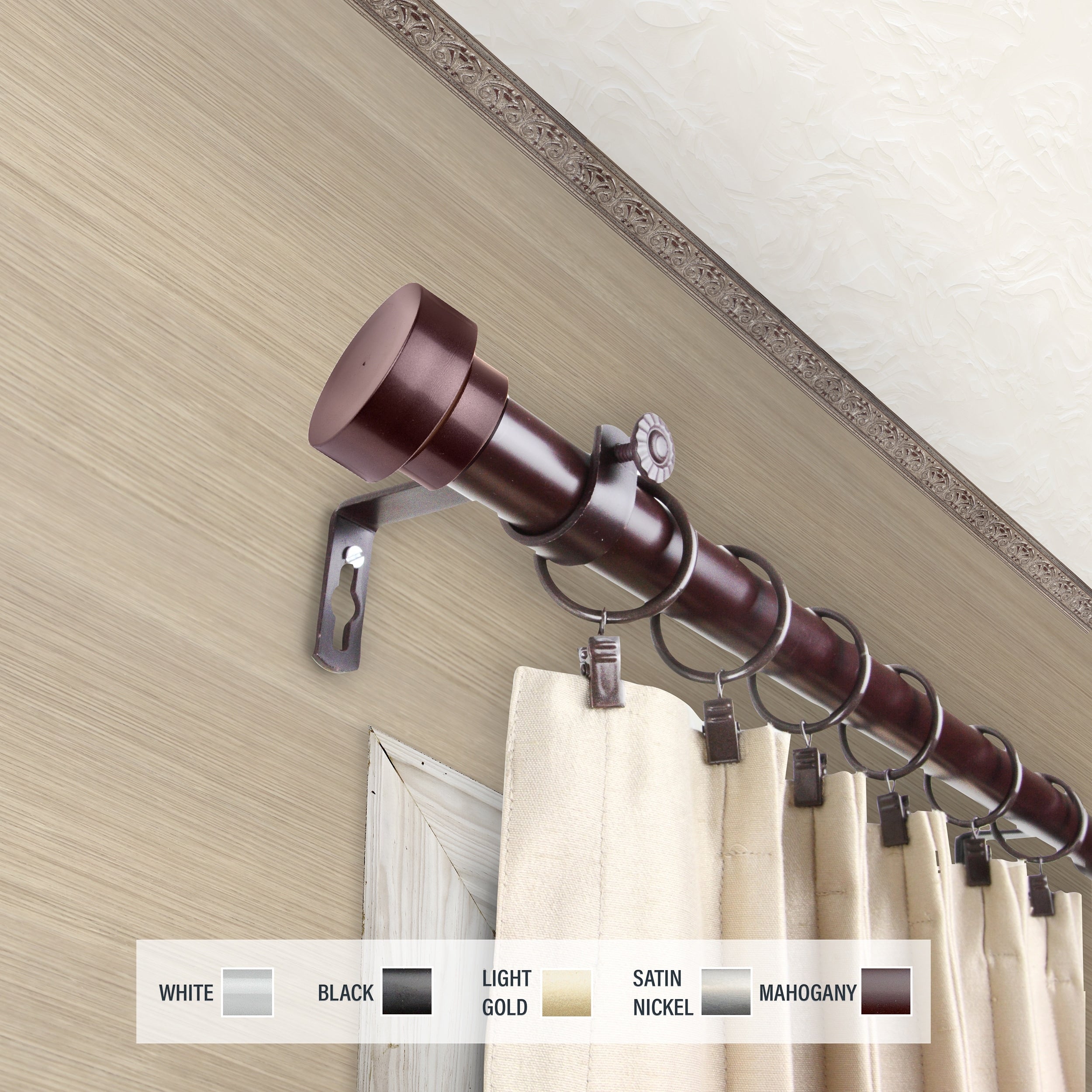 InStyleDesign Beret 1 inch Diameter Adjustable Curtain Rod