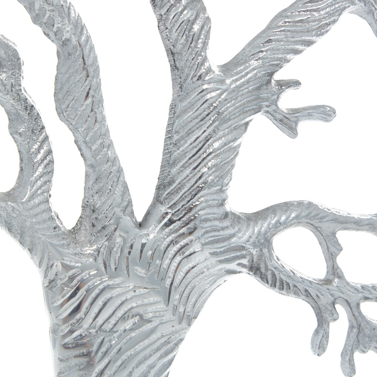 Aluminum Metal Tree Decorative Sculpture - Silver - Roche River Decor