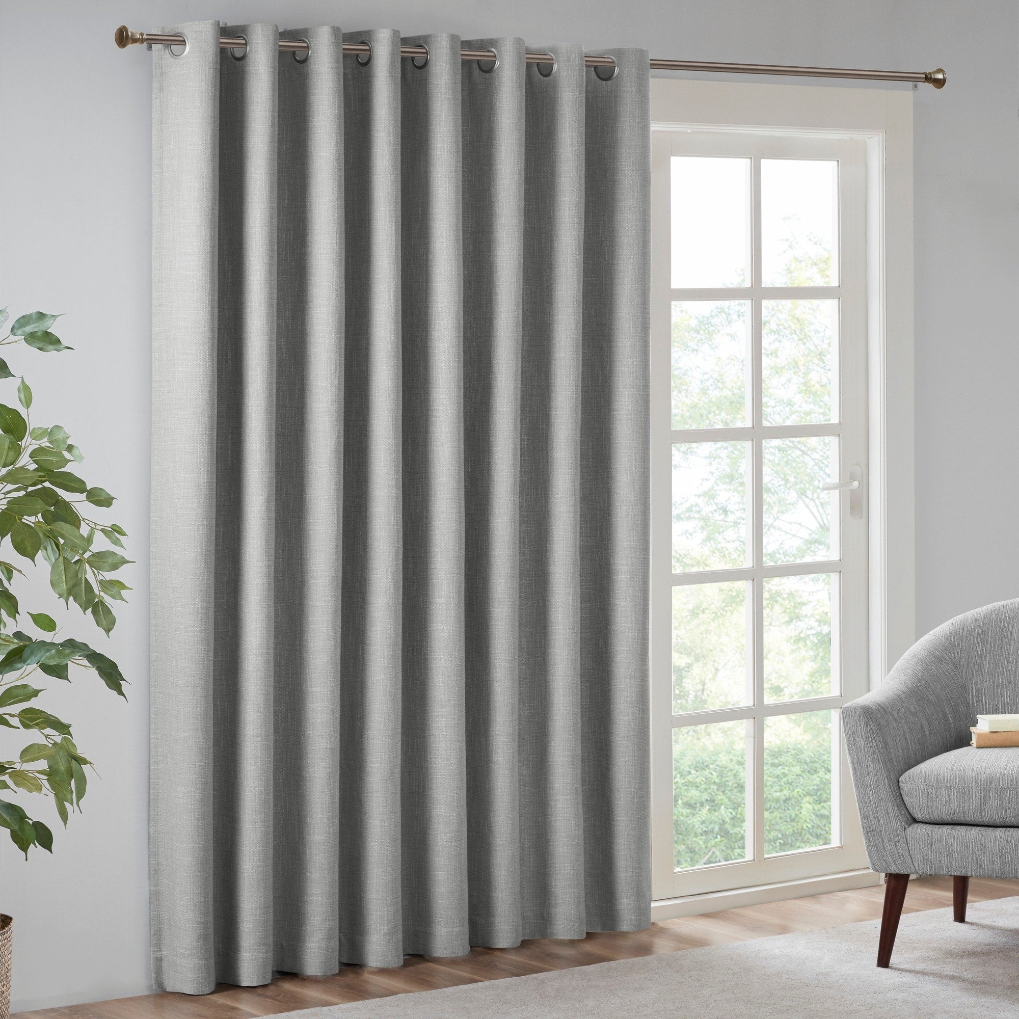 SunSmart Arlie Printed Heathered Extra Wide Blackout Window Patio Panel - 100x84