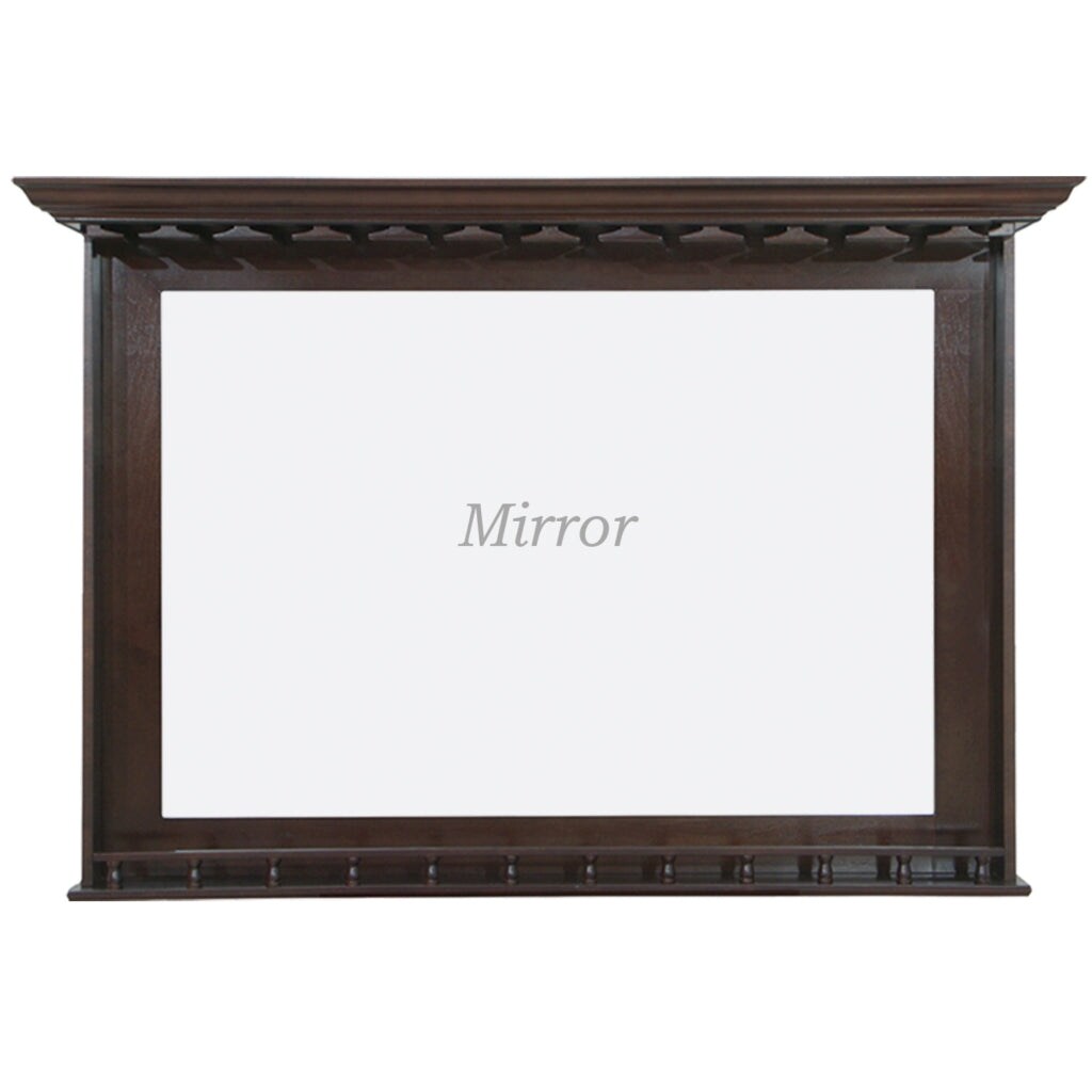 Bar Mirror with Glassware Rack