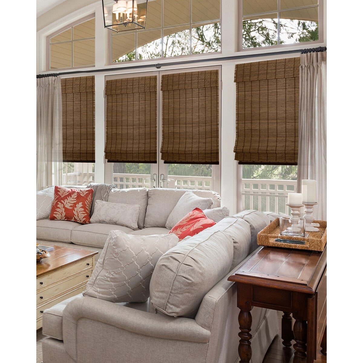 Chicology Cordless Bamboo Light-filtering Roman Shades