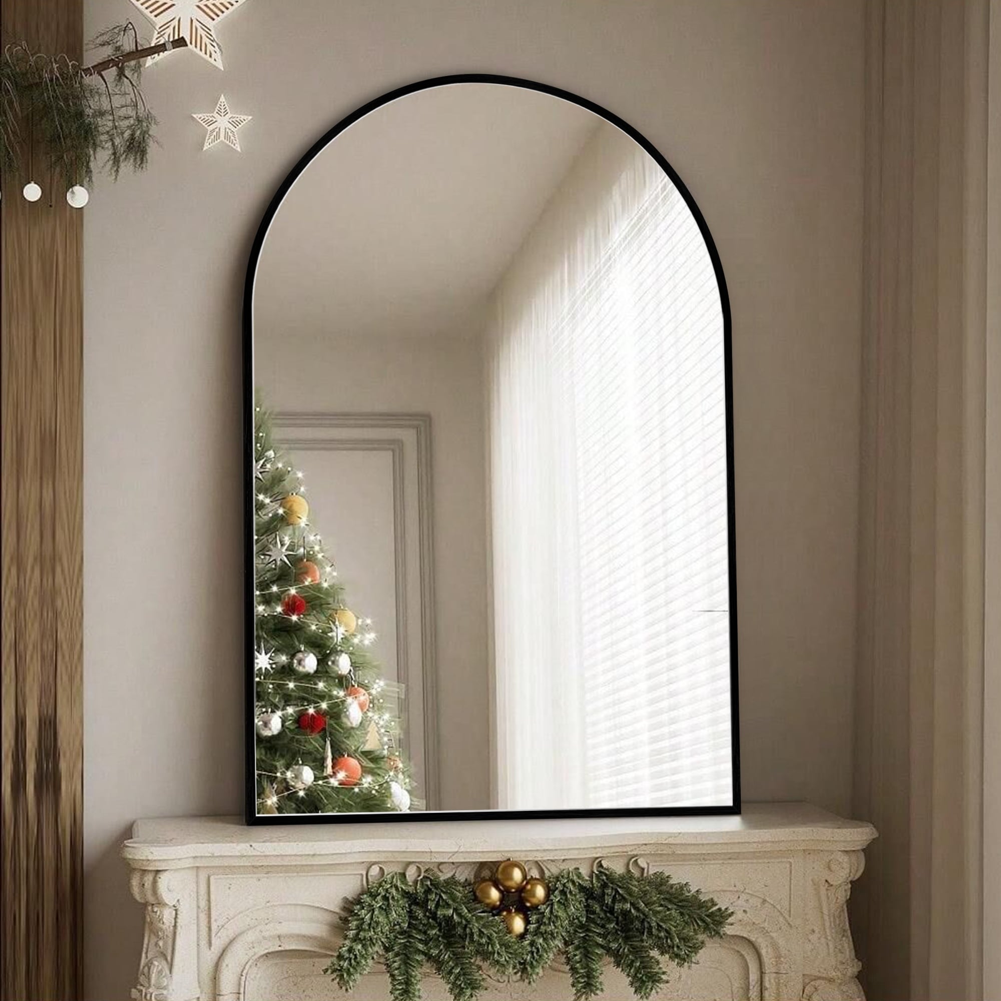 Modern Arch Bathroom Wall Mounted Vanity Mirror - 24x36