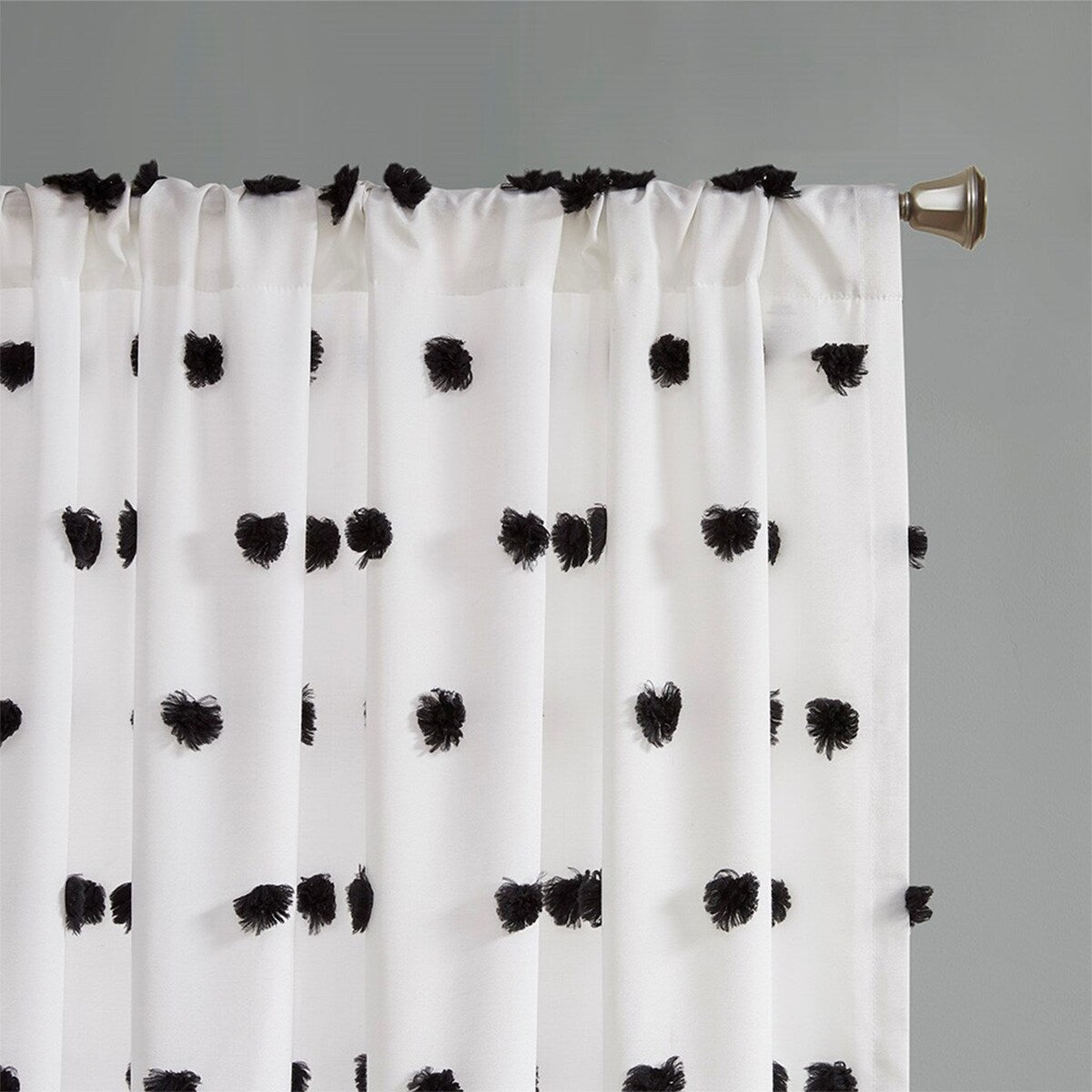 Pom Pom Embellished Curtain Panel(Only 1 Pc Panel)