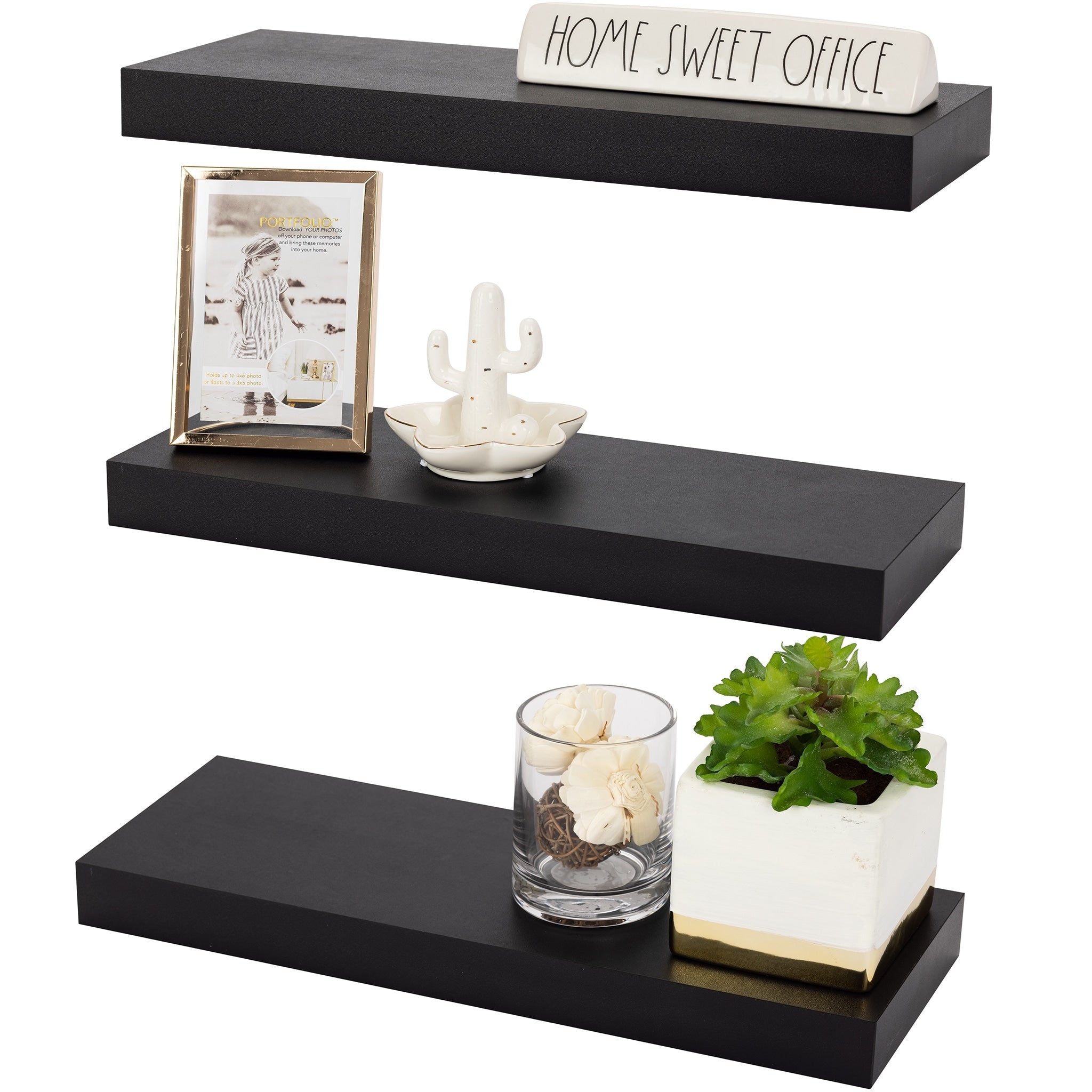 Floating Shelves, Farmhouse Hanging Wall Shelf Decor - 16 Inches, 3 Pk