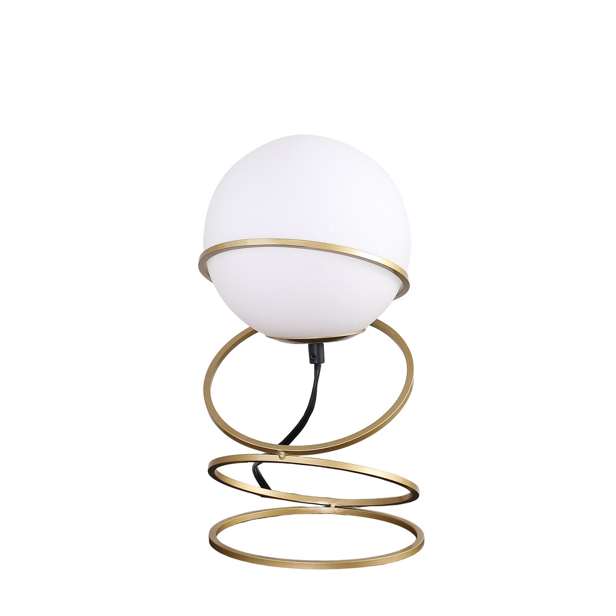 13.5 In. Matte Gold Globe Glass Metal Table Lamp