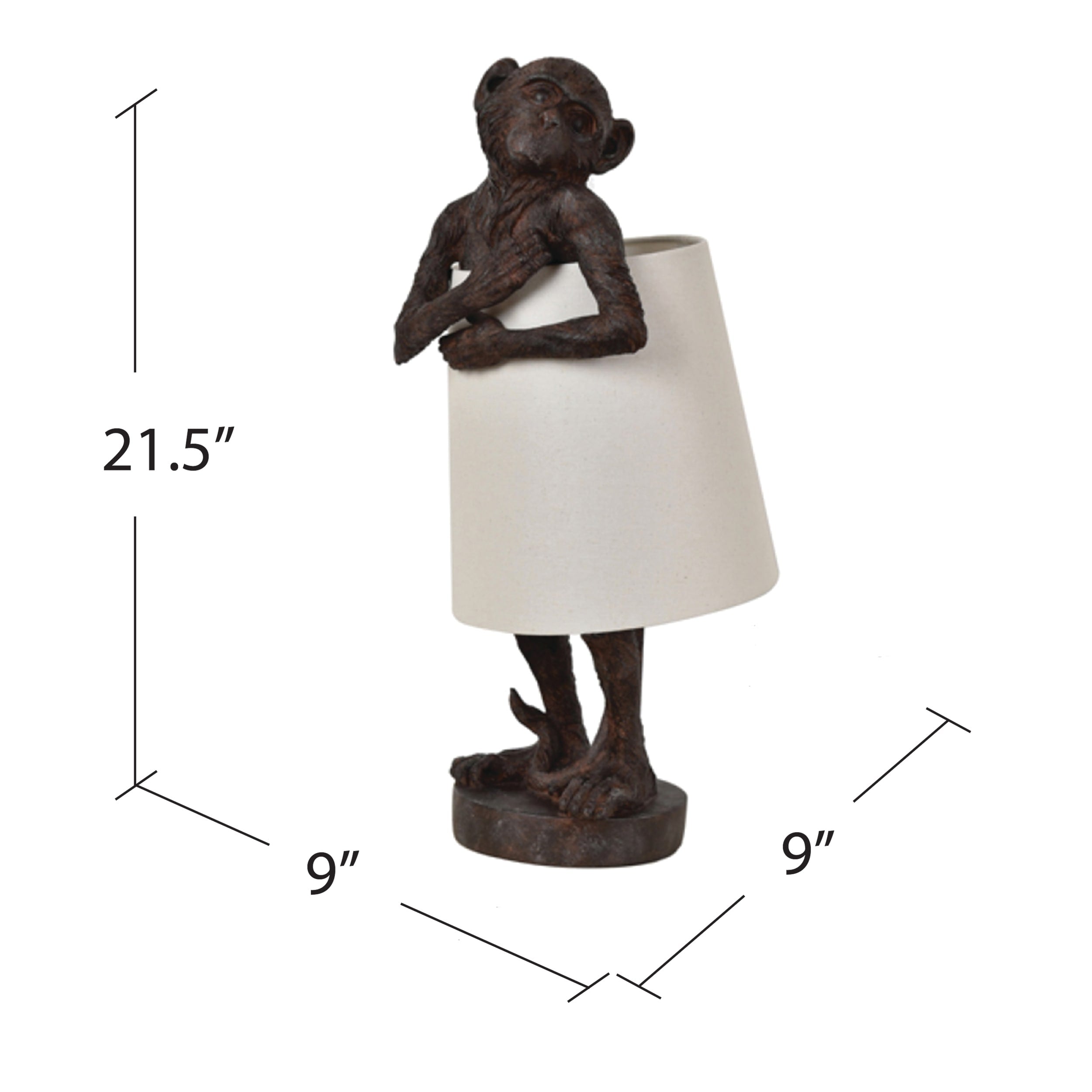 Trento 22 Oil Rubbed Bronze Monkey Table Lamp - 21.5H x 9Rnd