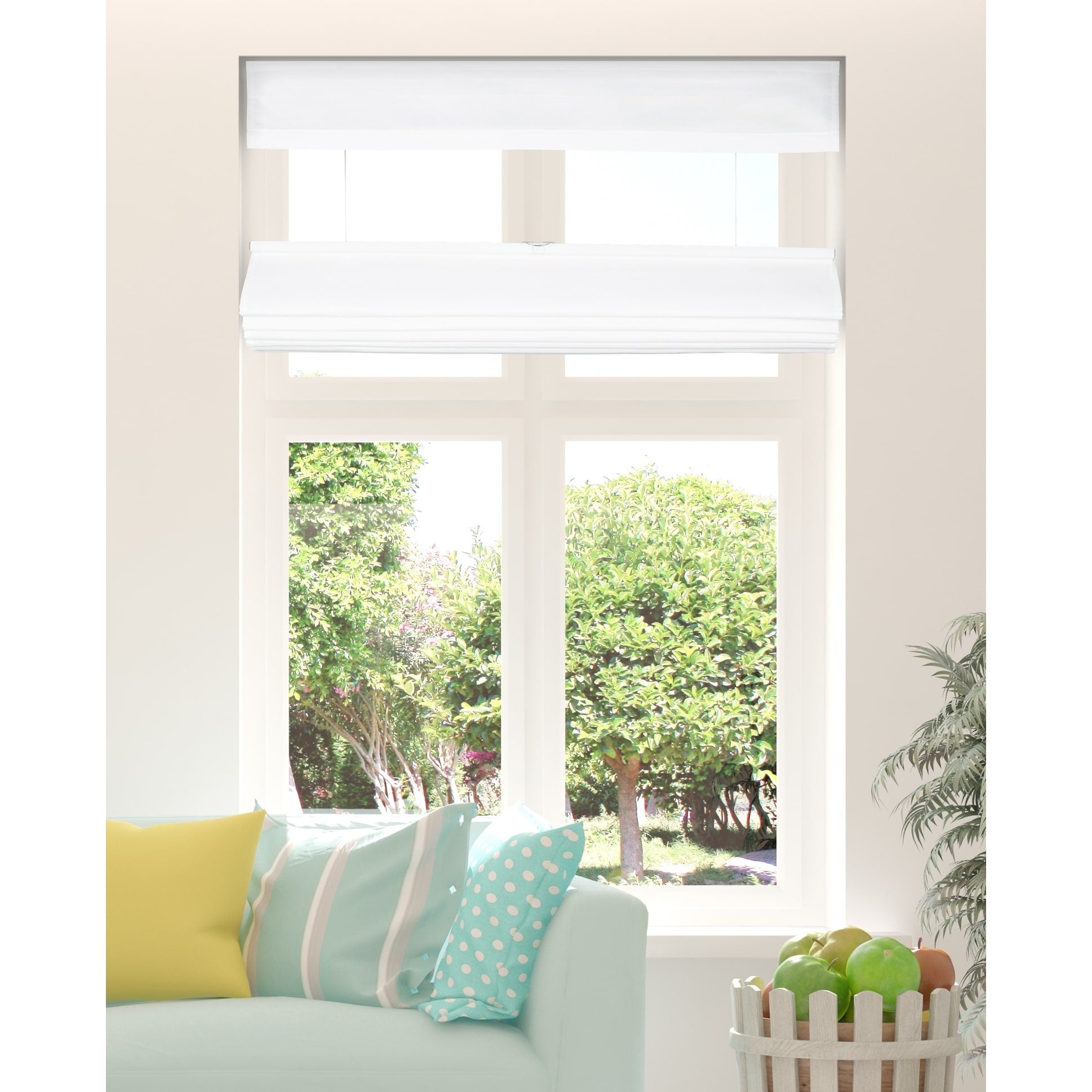 Arlo Blinds White Top Down Bottom Up Light Filtering Roman Shades