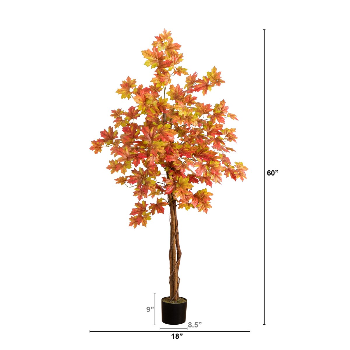 5' Autumn Deluxe Maple Artificial Fall Tree