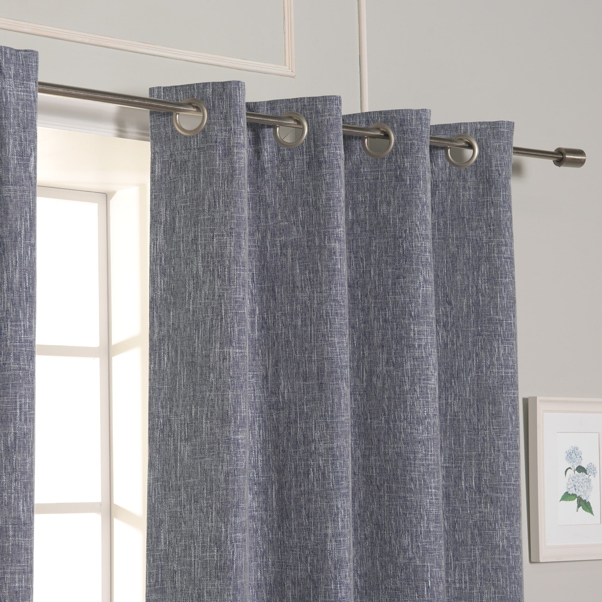 Aurora Home Heathered Linen Grommet Blackout Curtains