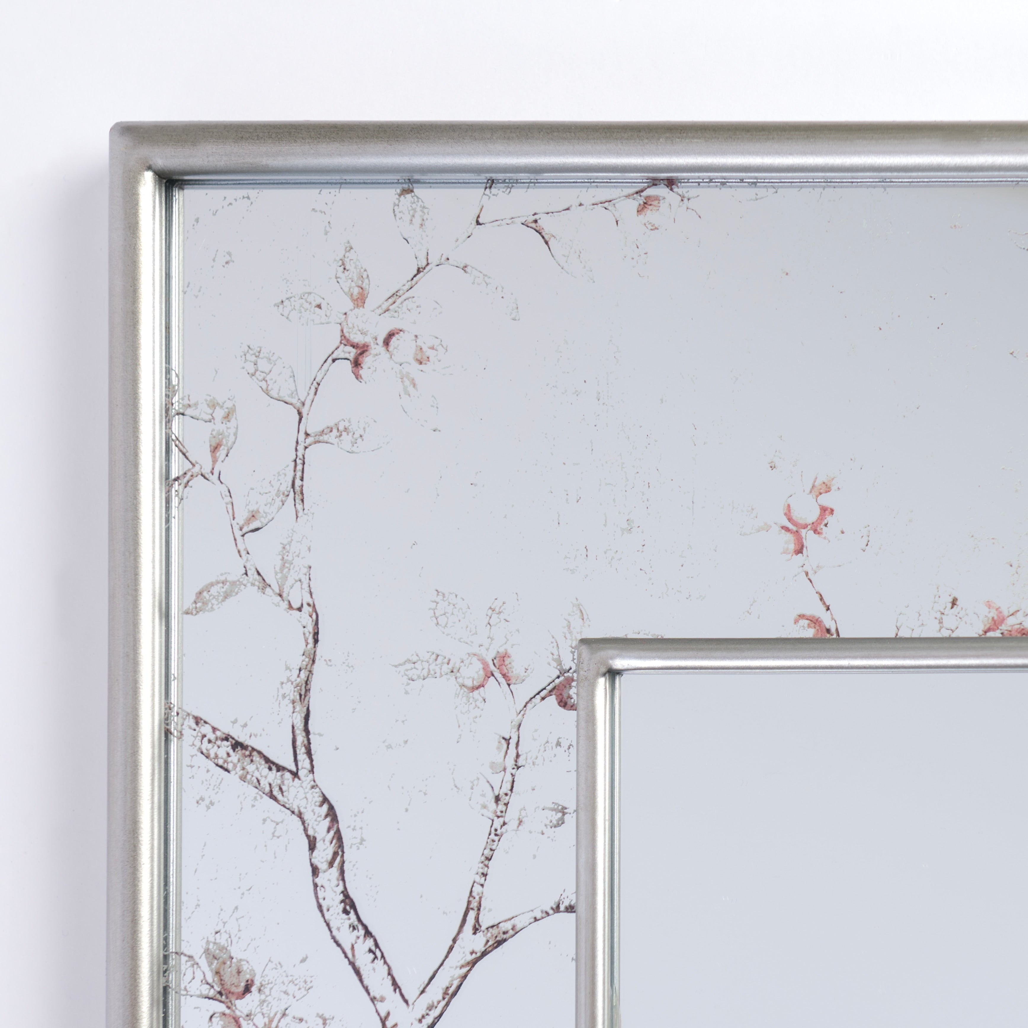 Silver Birds and Branches Wall Mirror