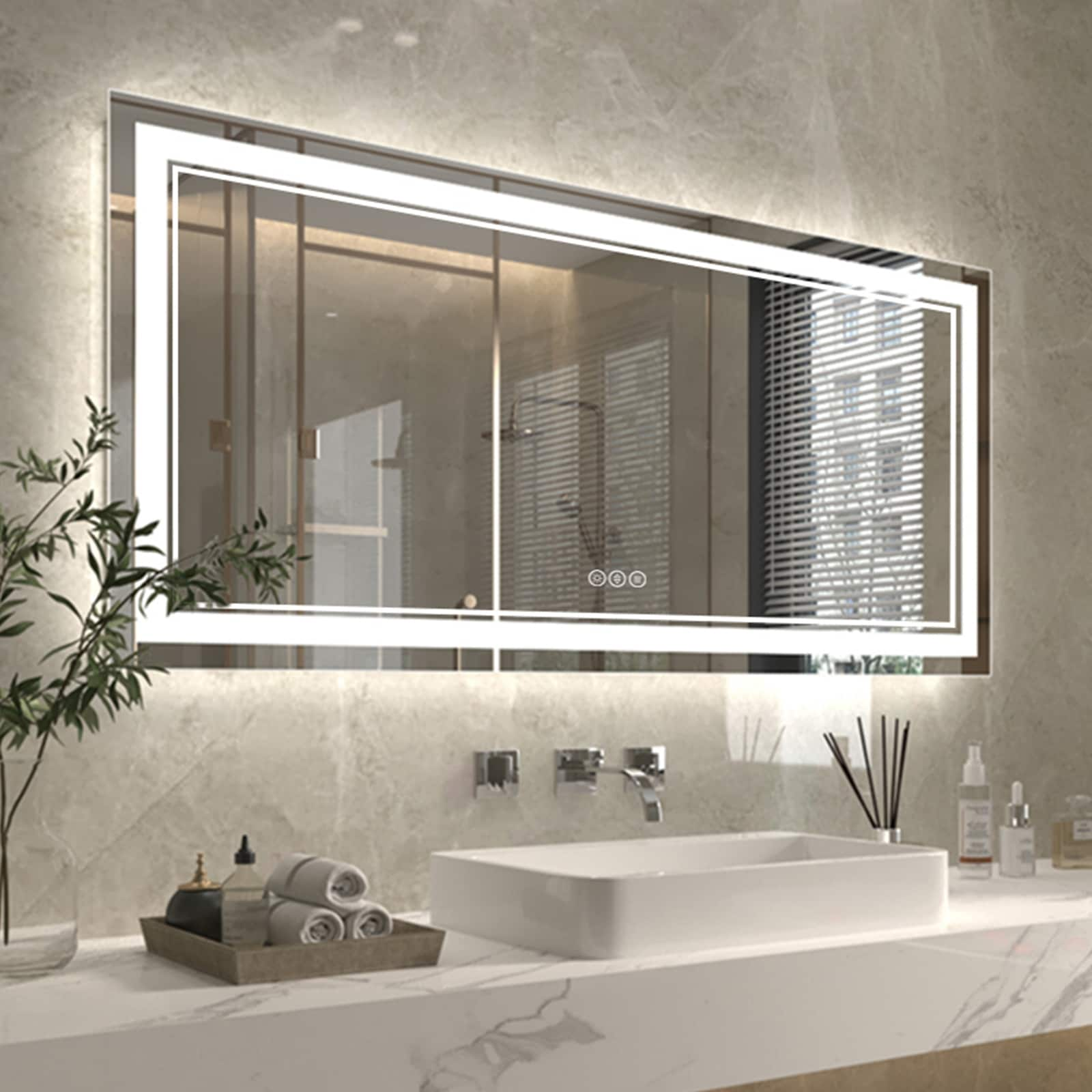 ExBrite Anti-Fog LED Bathroom Mirror with Endless Dimming