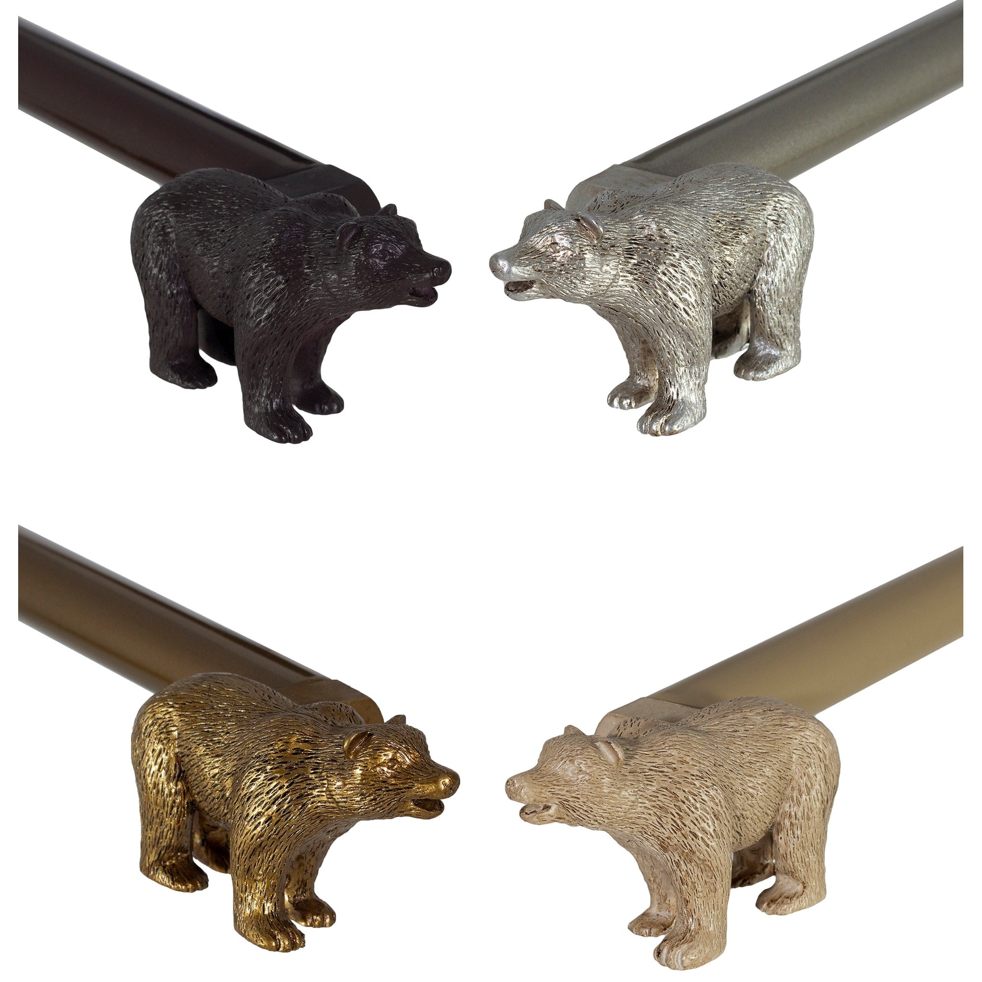 Farmhouse Bear 3/4 Curtain Rod Adjustable Designer Window Treatment Set