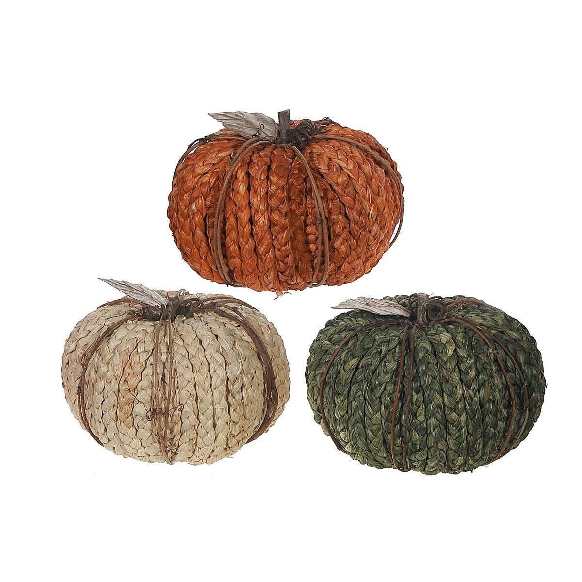 Braided Foam Pumpkin - Set of 3