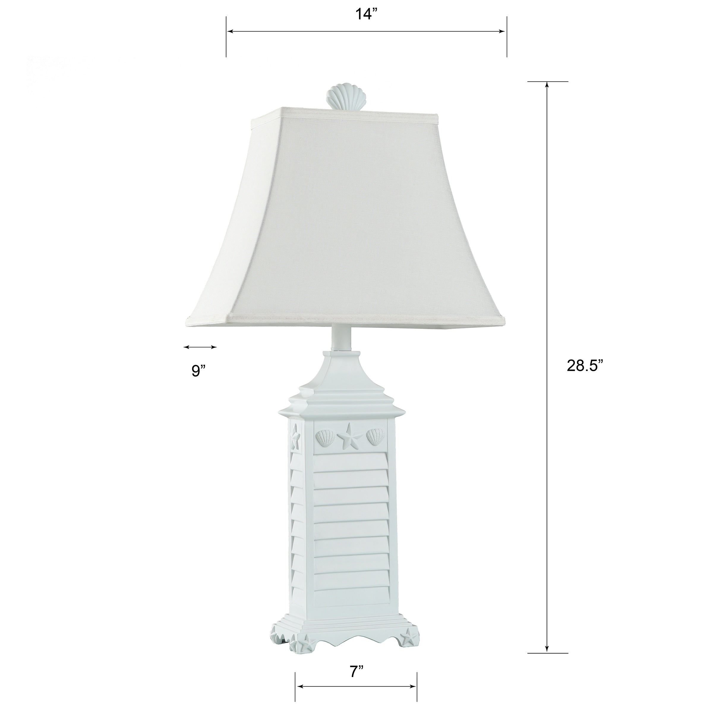 StyleCraft White Of Monterey Table Lamp - White Softback Fabric Shade