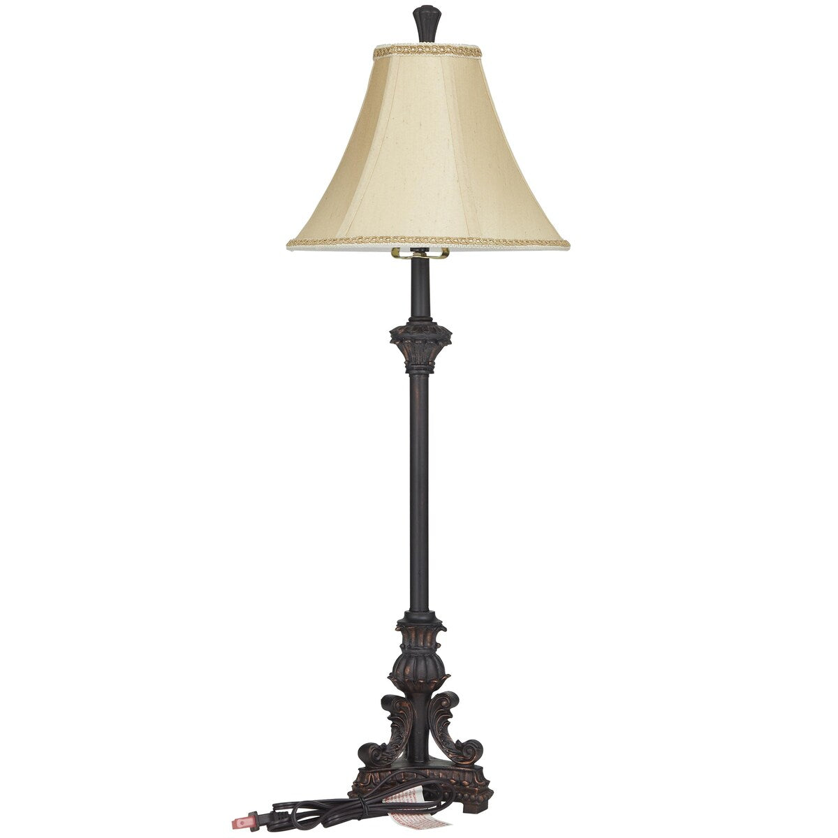 Polystone Antique Style Room Buffet Lamp with Tassel Pull Chain - Bronze - Roche River Decor