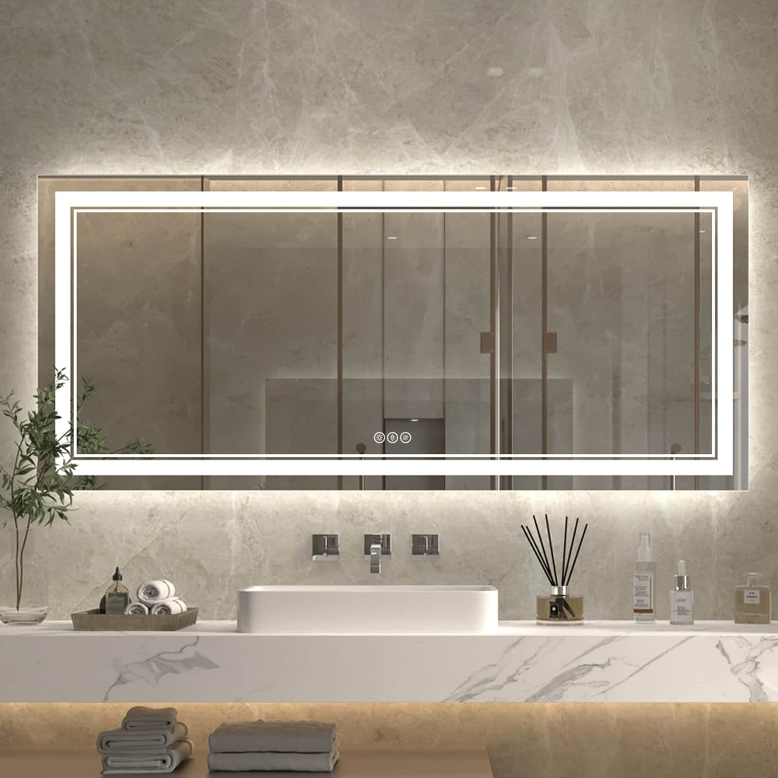 ExBrite Anti-Fog LED Bathroom Mirror with Endless Dimming