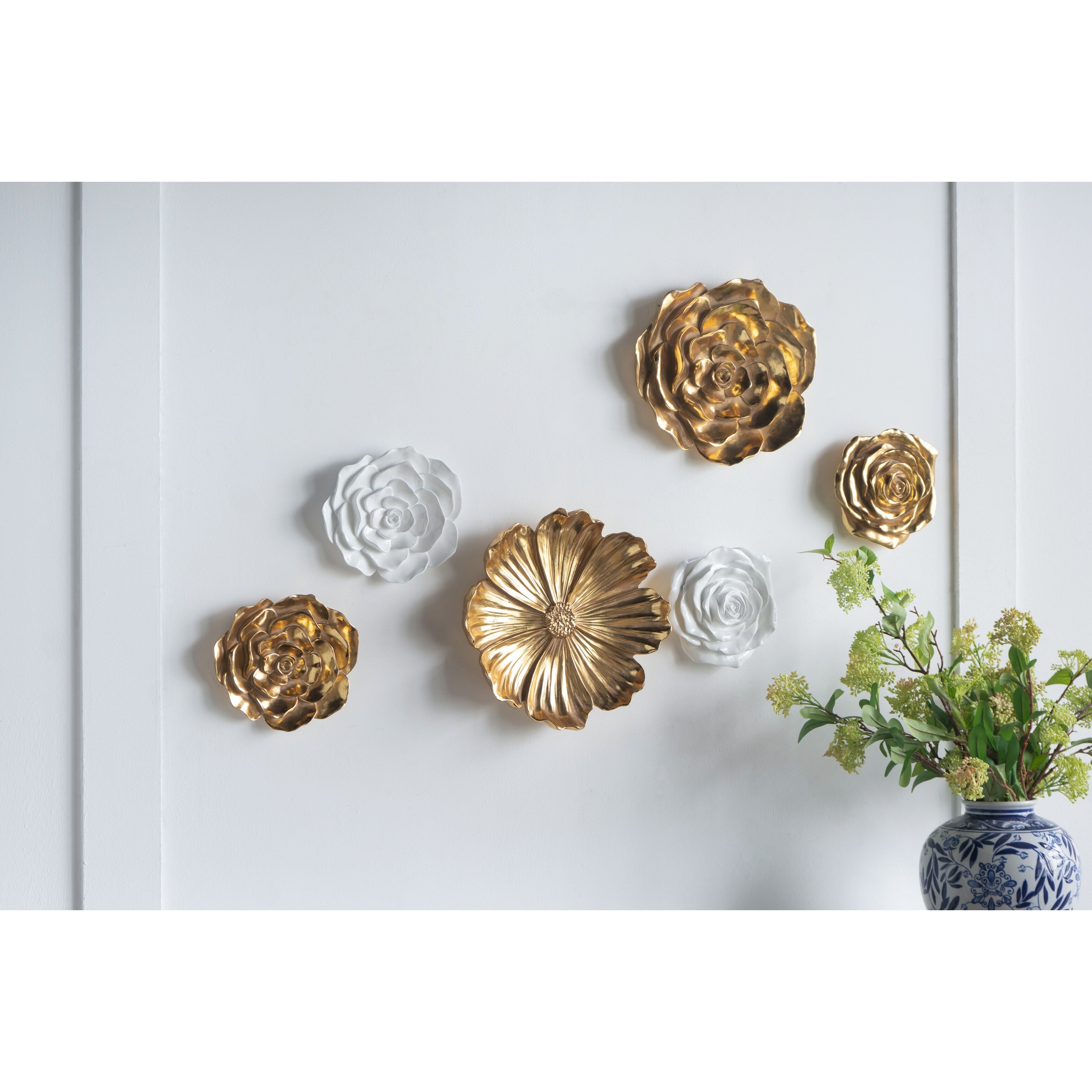 A&B Home - Floral Rose Wall Accent - Set of 2